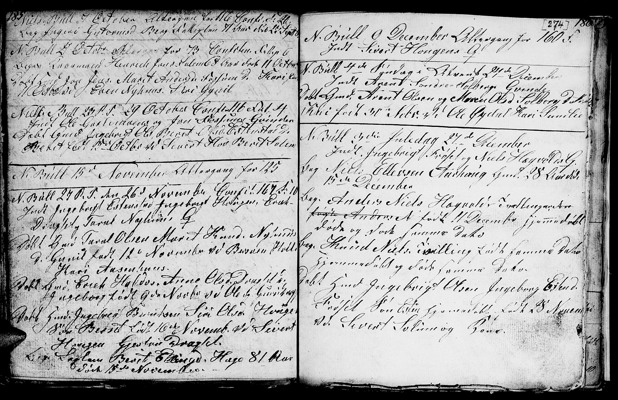 Ministerialprotokoller, klokkerbøker og fødselsregistre - Sør-Trøndelag, SAT/A-1456/689/L1042: Parish register (copy) no. 689C01, 1812-1841, p. 273-274