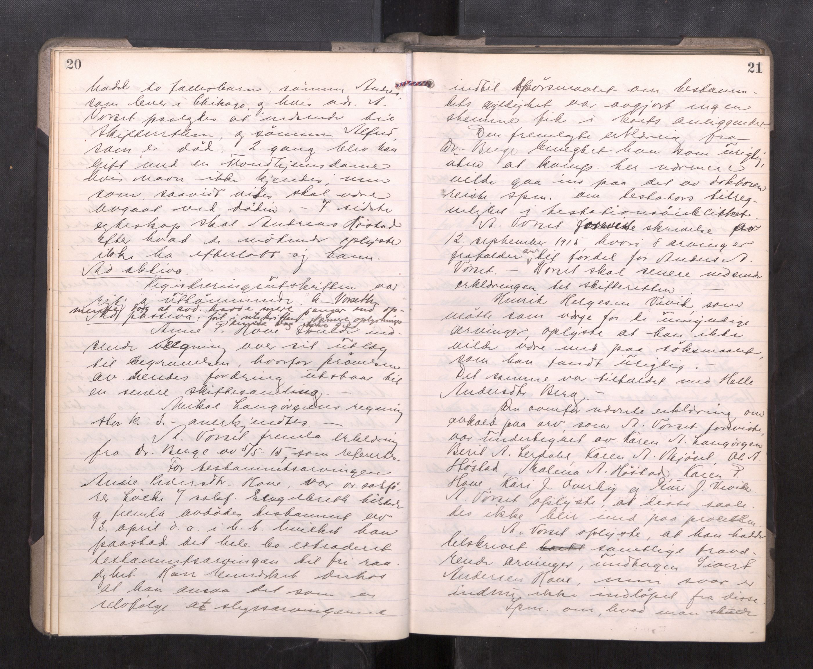 Strinda og Selbu sorenskriveri, AV/SAT-A-0015/3/3B/L0012: Skifteforhandlingsprot. 12, 1915-1919, p. 20-21