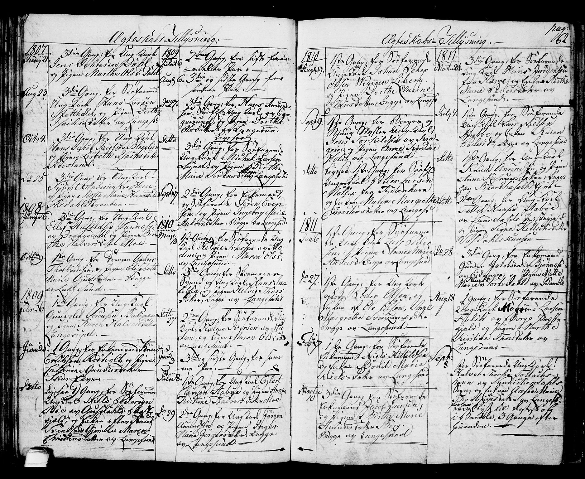 Langesund kirkebøker, SAKO/A-280/G/Ga/L0002: Parish register (copy) no. 2, 1801-1815, p. 62