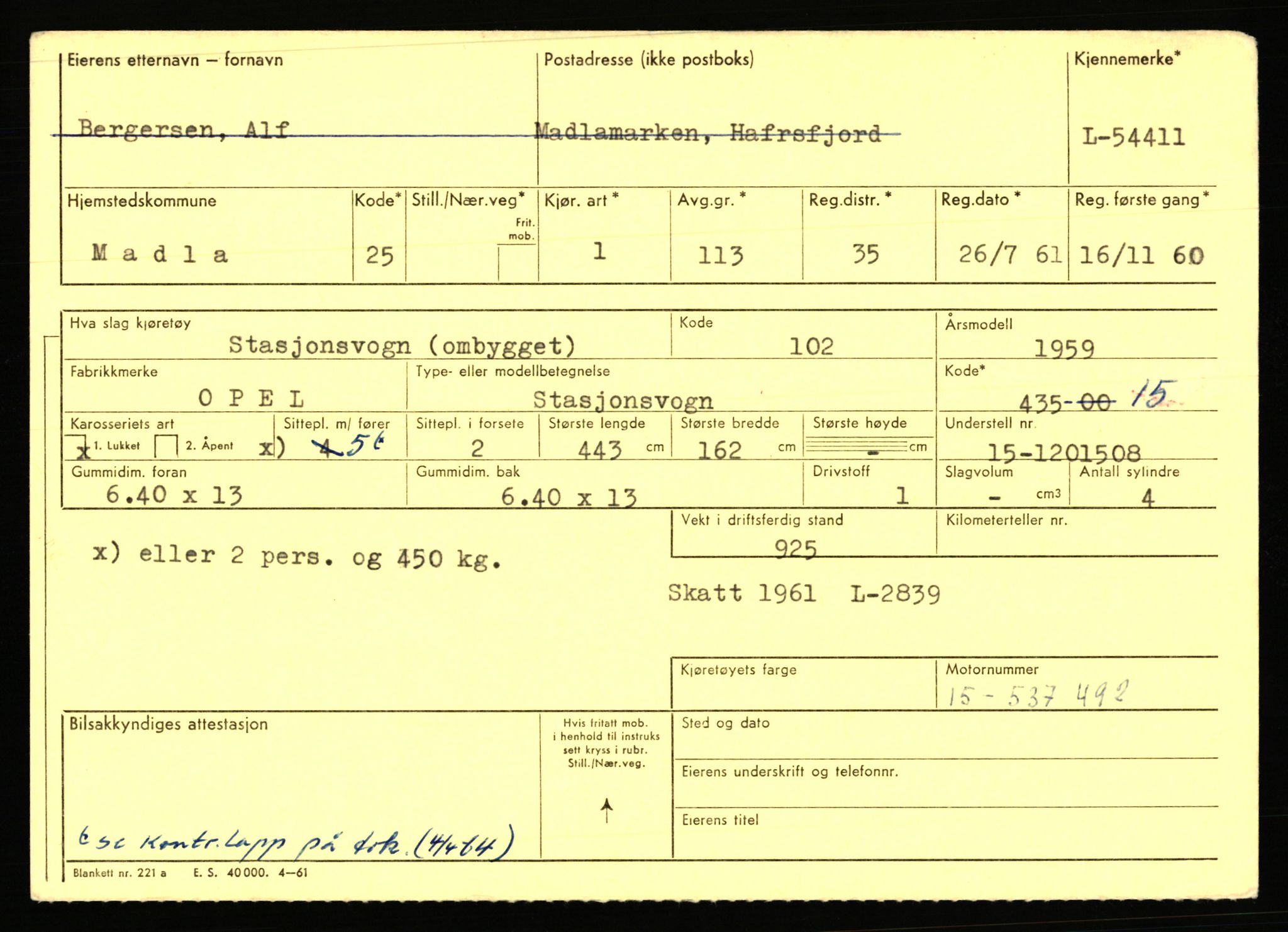 Stavanger trafikkstasjon, AV/SAST-A-101942/0/F/L0054: L-54200 - L-55699, 1930-1971, p. 439