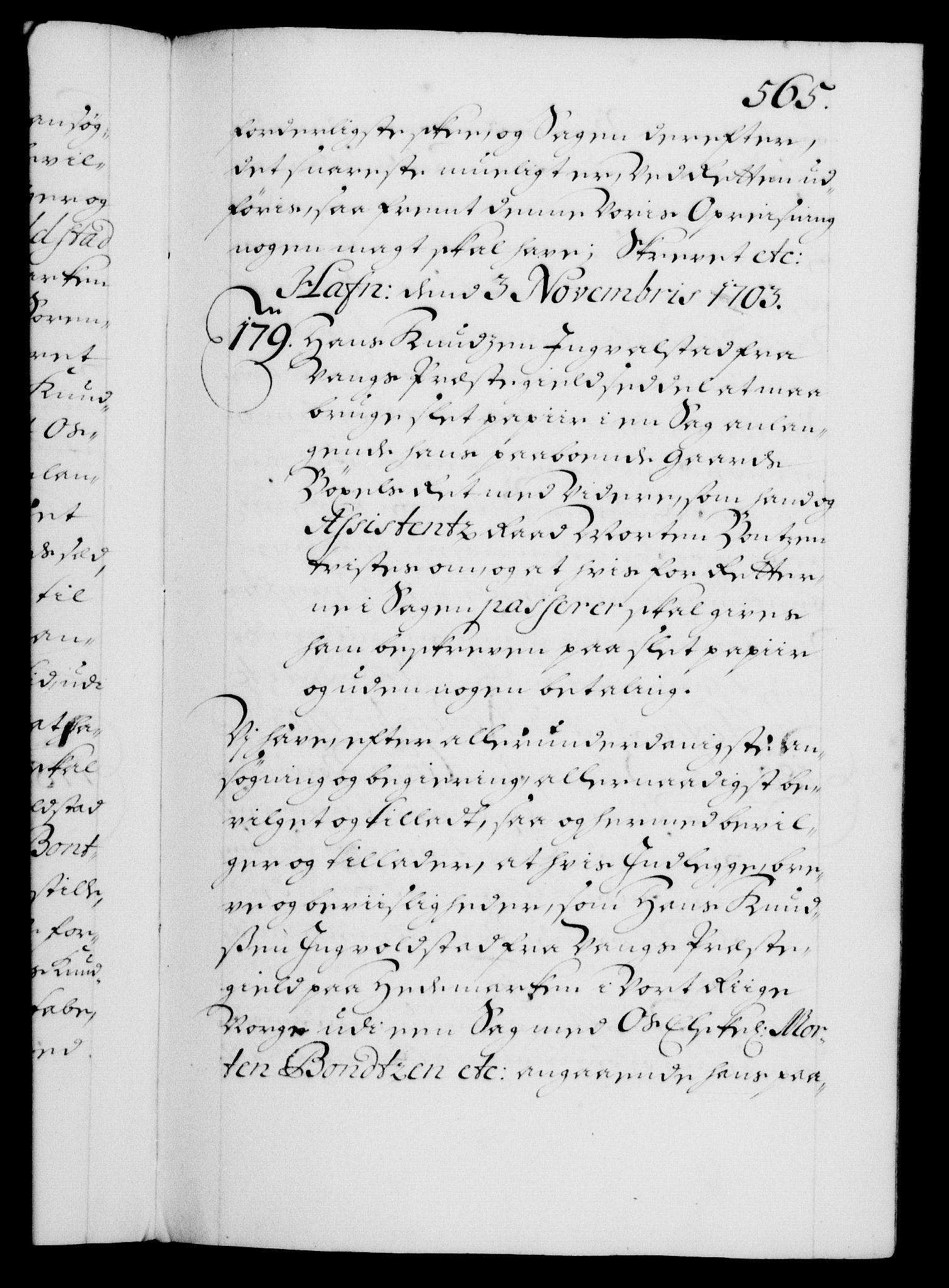 Danske Kanselli 1572-1799, RA/EA-3023/F/Fc/Fca/Fcaa/L0018: Norske registre, 1699-1703, p. 565a