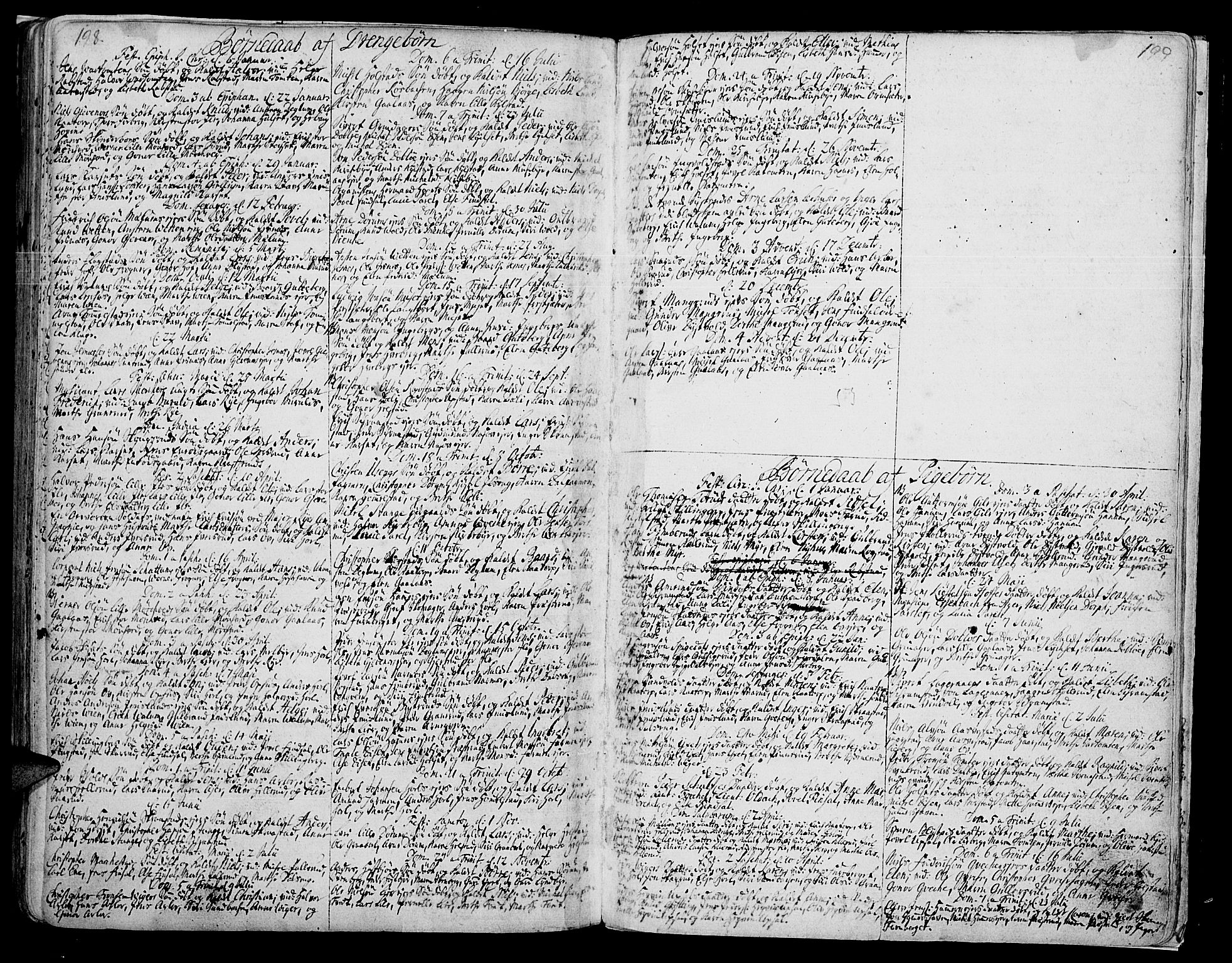 Vang prestekontor, Hedmark, AV/SAH-PREST-008/H/Ha/Haa/L0002A: Parish register (official) no. 2A, 1713-1733, p. 198-199