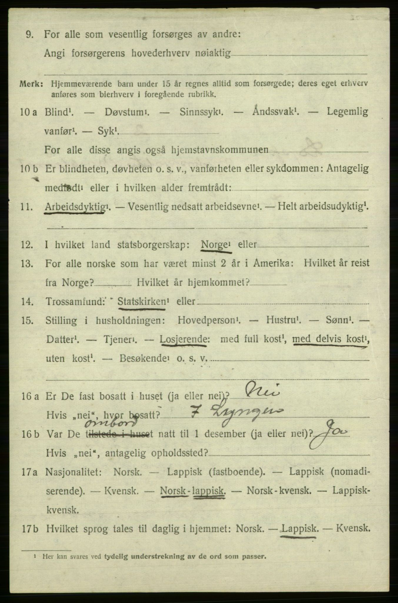 SATØ, 1920 census for Loppa, 1920, p. 3071