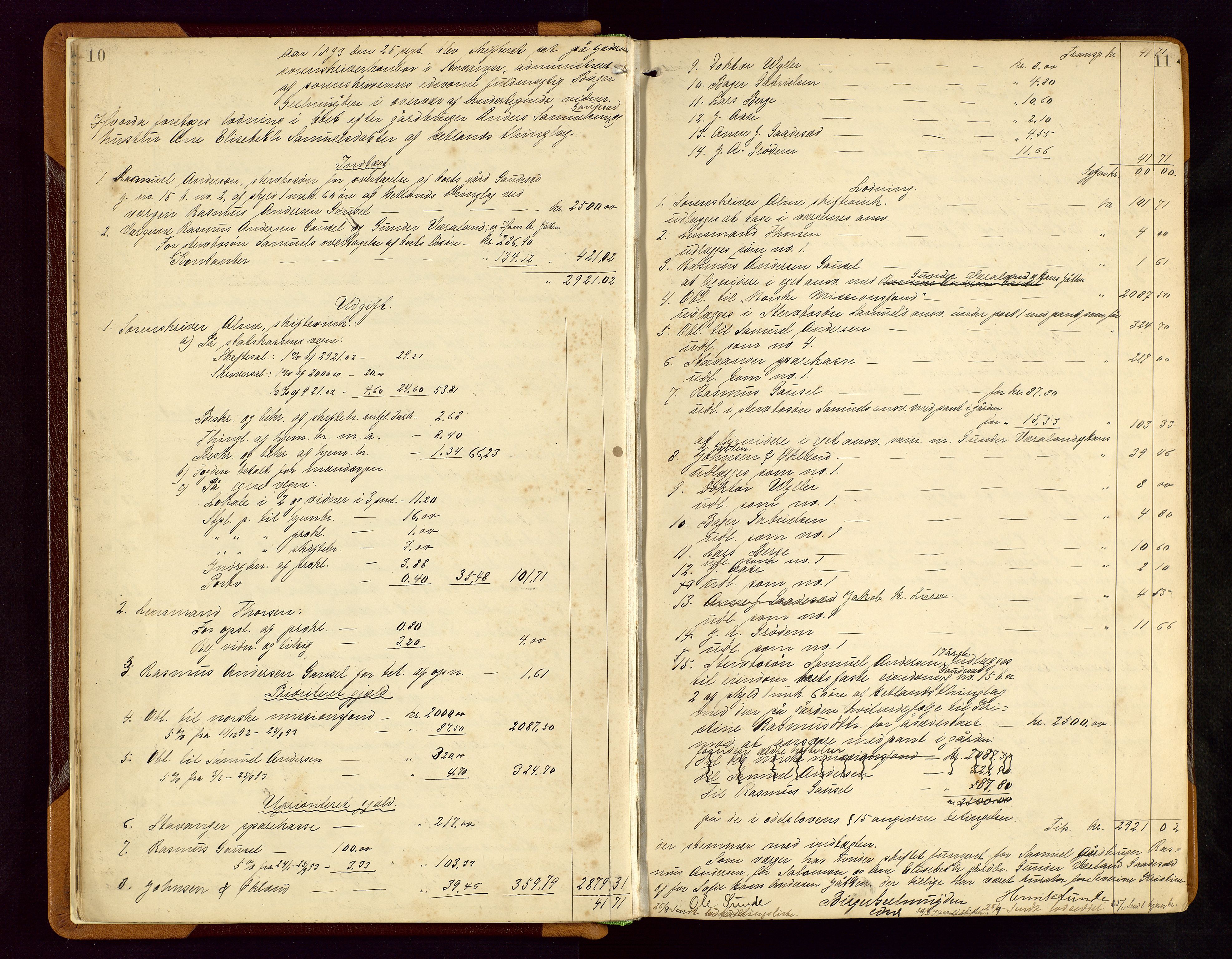 Jæren sorenskriveri, AV/SAST-A-100310/01/5/50/50BB/L0005: SKIFTEUTLODNINGSPROTOKOLL, 1893-1900, p. 10-11