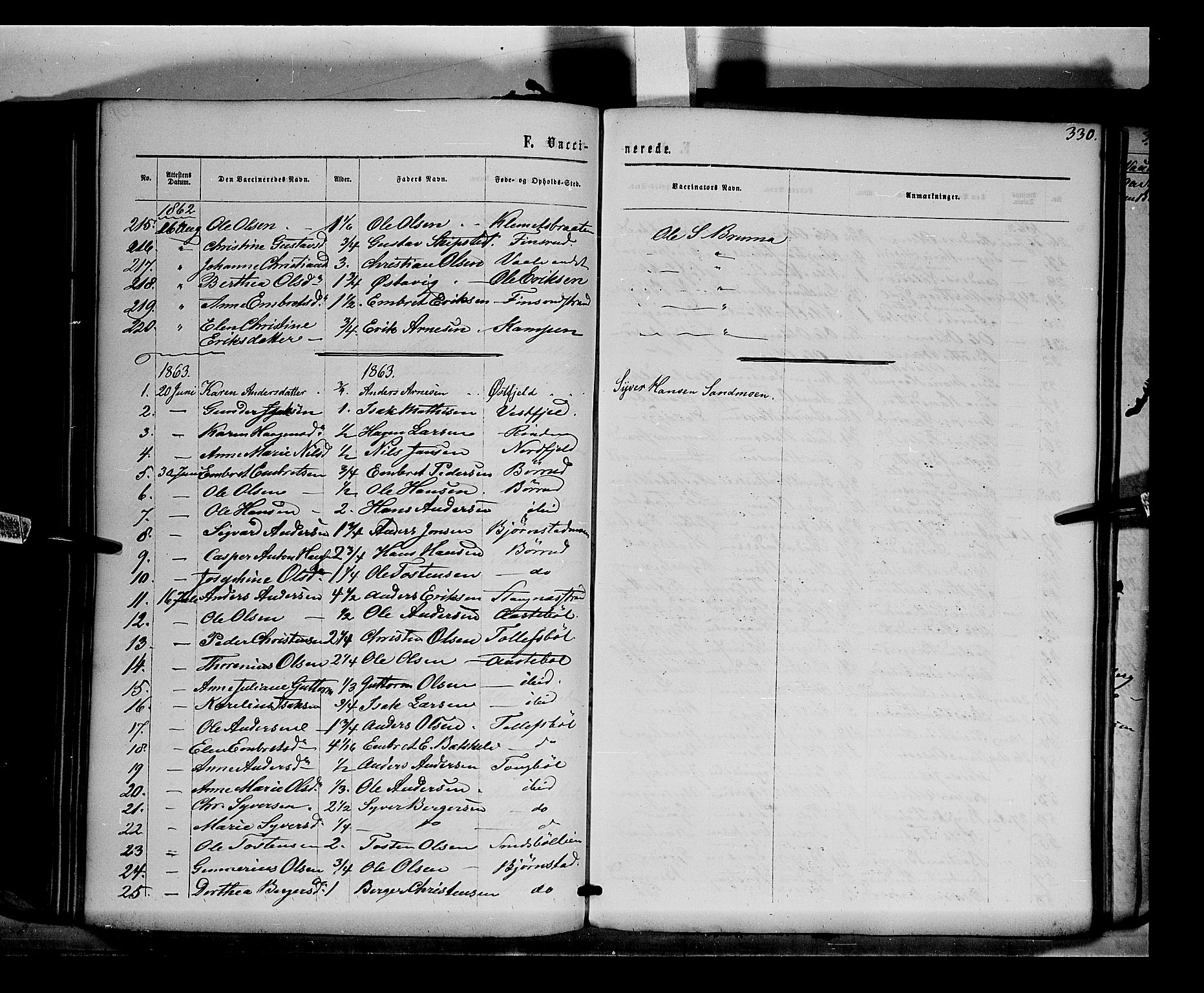 Eidskog prestekontor, AV/SAH-PREST-026/H/Ha/Haa/L0001: Parish register (official) no. 1, 1860-1867, p. 330