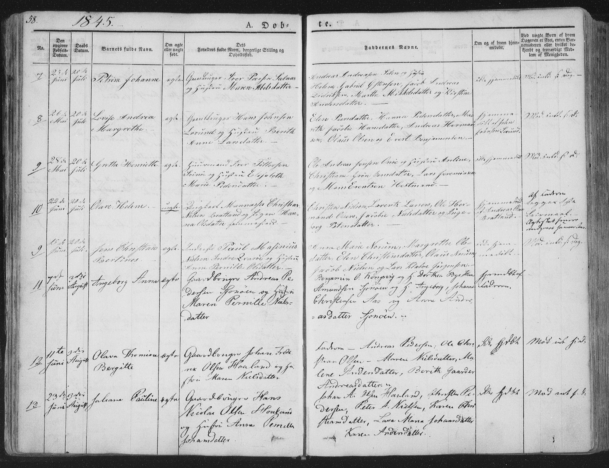 Ministerialprotokoller, klokkerbøker og fødselsregistre - Nordland, AV/SAT-A-1459/839/L0565: Parish register (official) no. 839A02, 1825-1862, p. 58