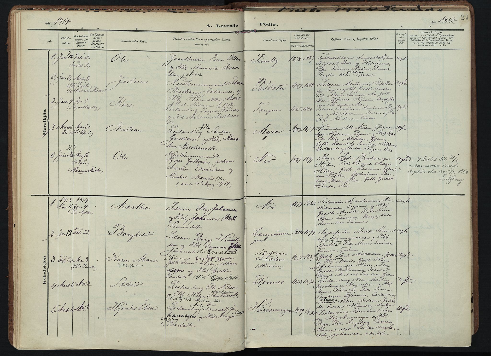 Hedrum kirkebøker, SAKO/A-344/F/Fb/L0002: Parish register (official) no. II 2, 1906-1924, p. 27