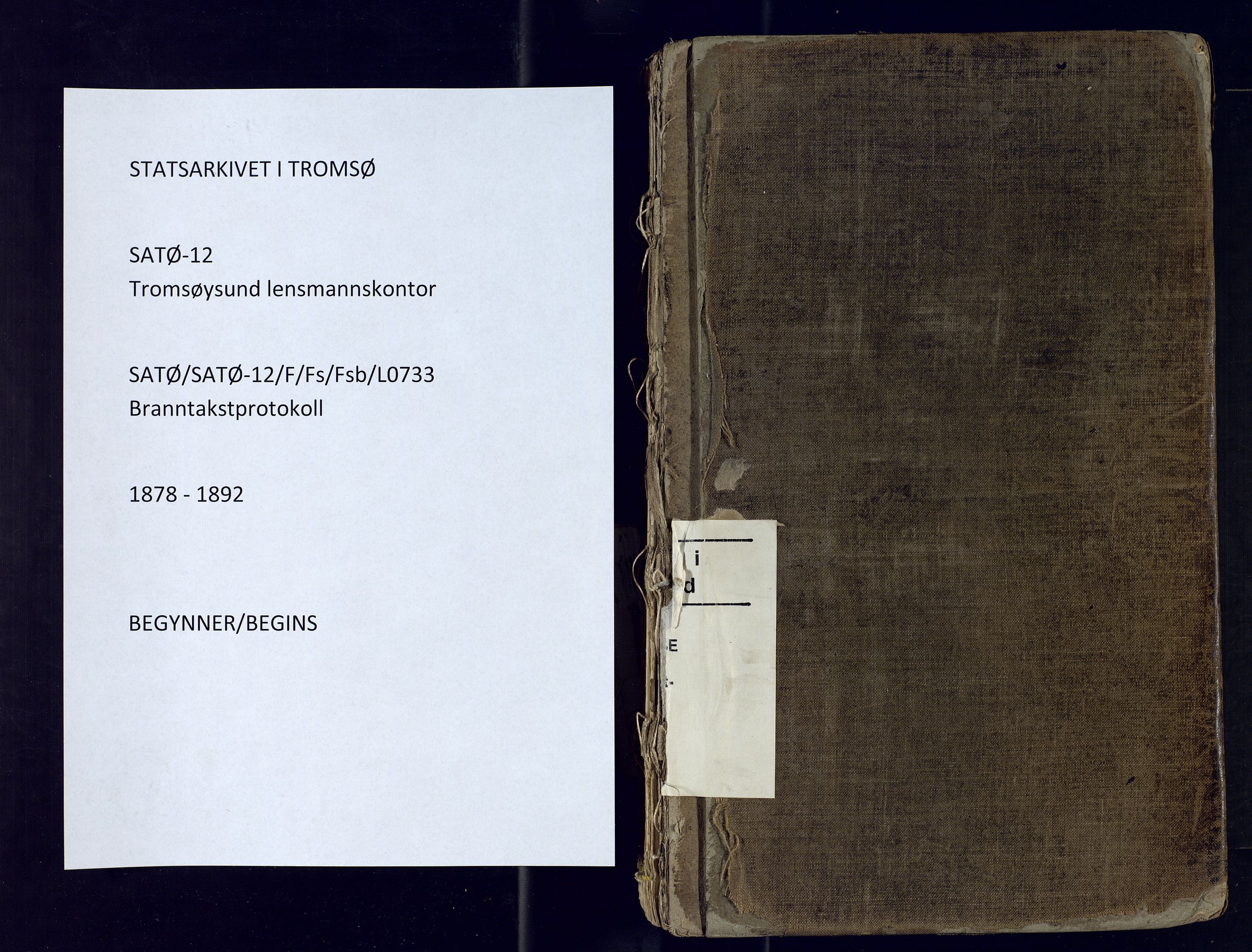 Tromsøysund lensmannskontor, AV/SATØ-SATØ-12/F/Fs/Fsb/L0733: Branntakstprotokoll. Med register, 1878-1892