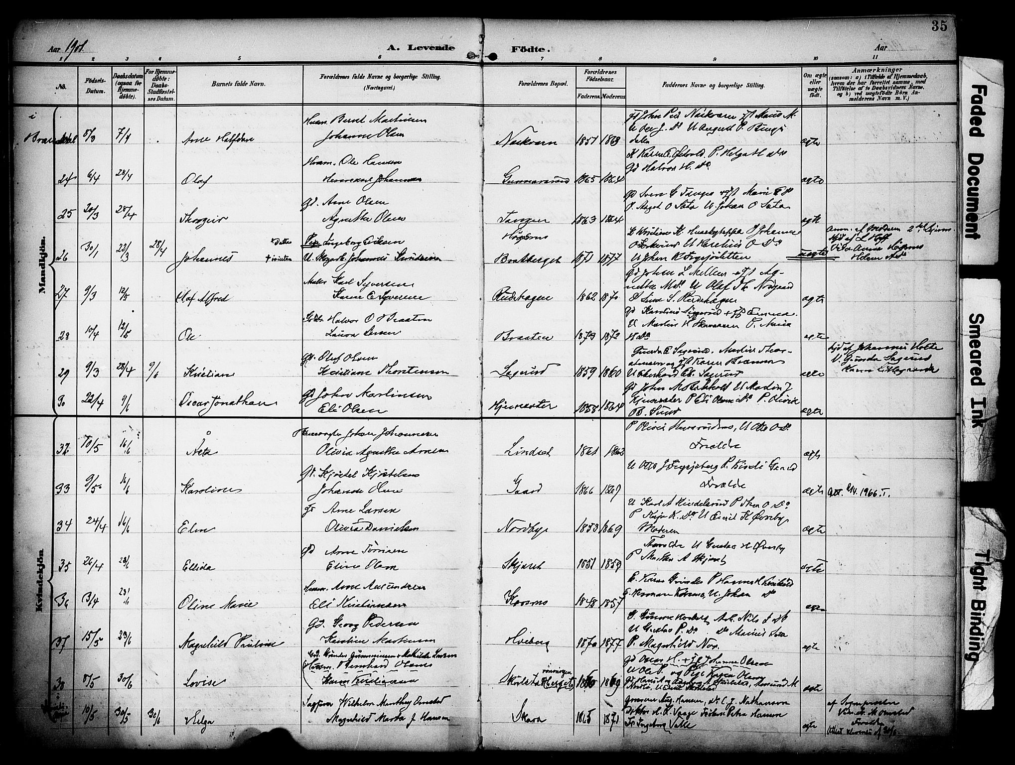 Grue prestekontor, AV/SAH-PREST-036/H/Ha/Haa/L0013: Parish register (official) no. 13, 1898-1910, p. 35