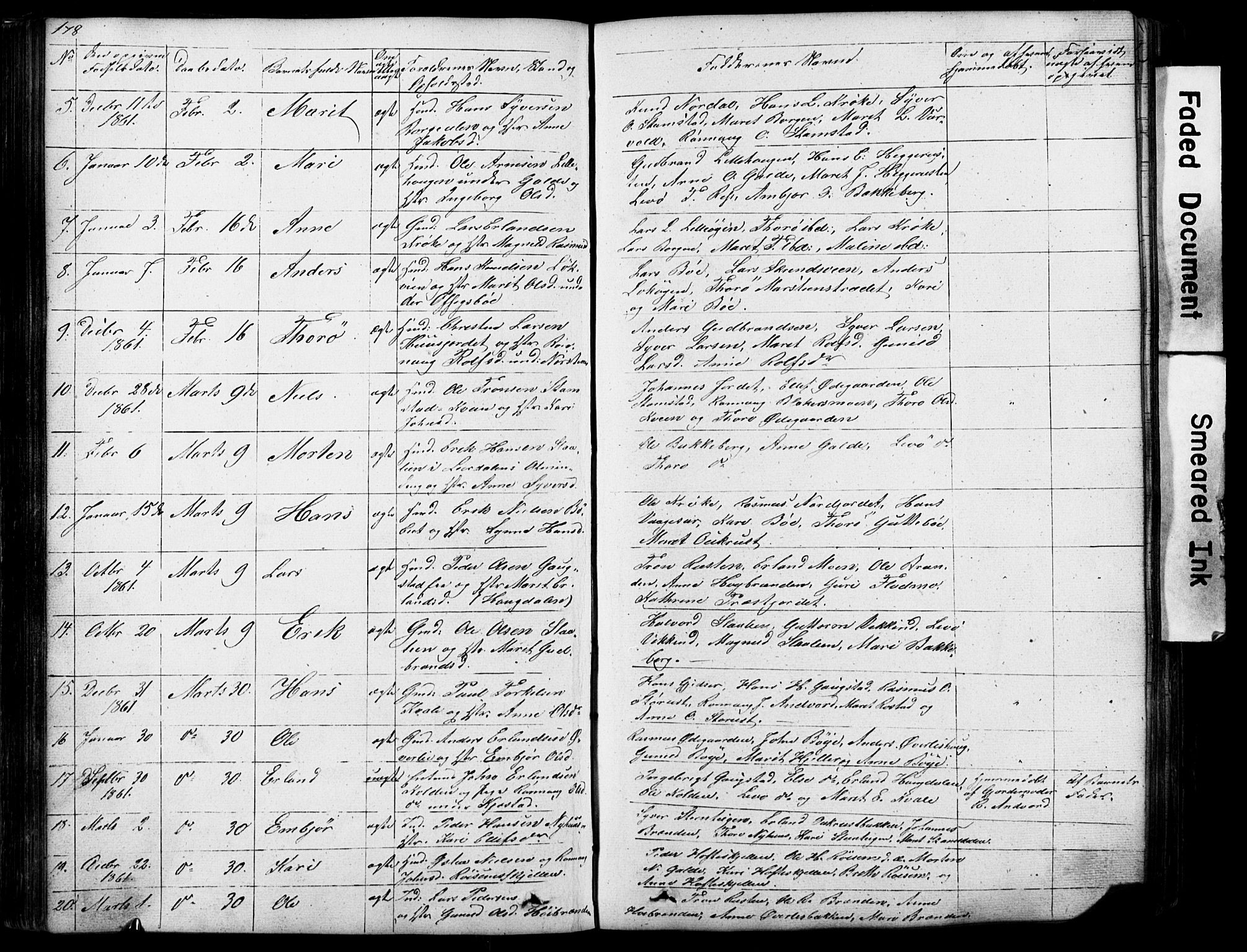 Lom prestekontor, SAH/PREST-070/L/L0012: Parish register (copy) no. 12, 1845-1873, p. 178-179