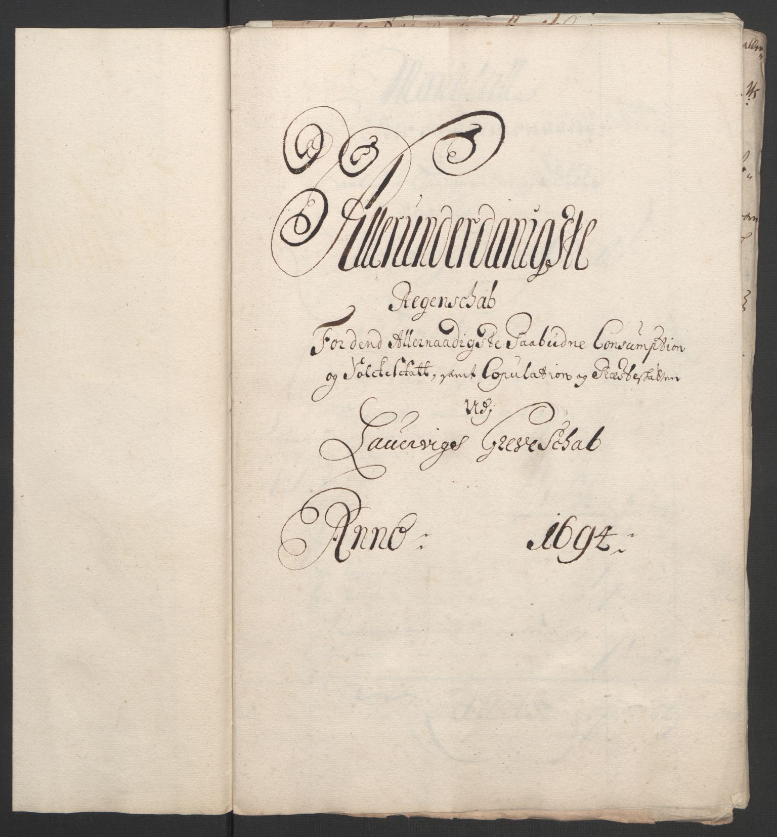 Rentekammeret inntil 1814, Reviderte regnskaper, Fogderegnskap, RA/EA-4092/R33/L1974: Fogderegnskap Larvik grevskap, 1693-1695, p. 150