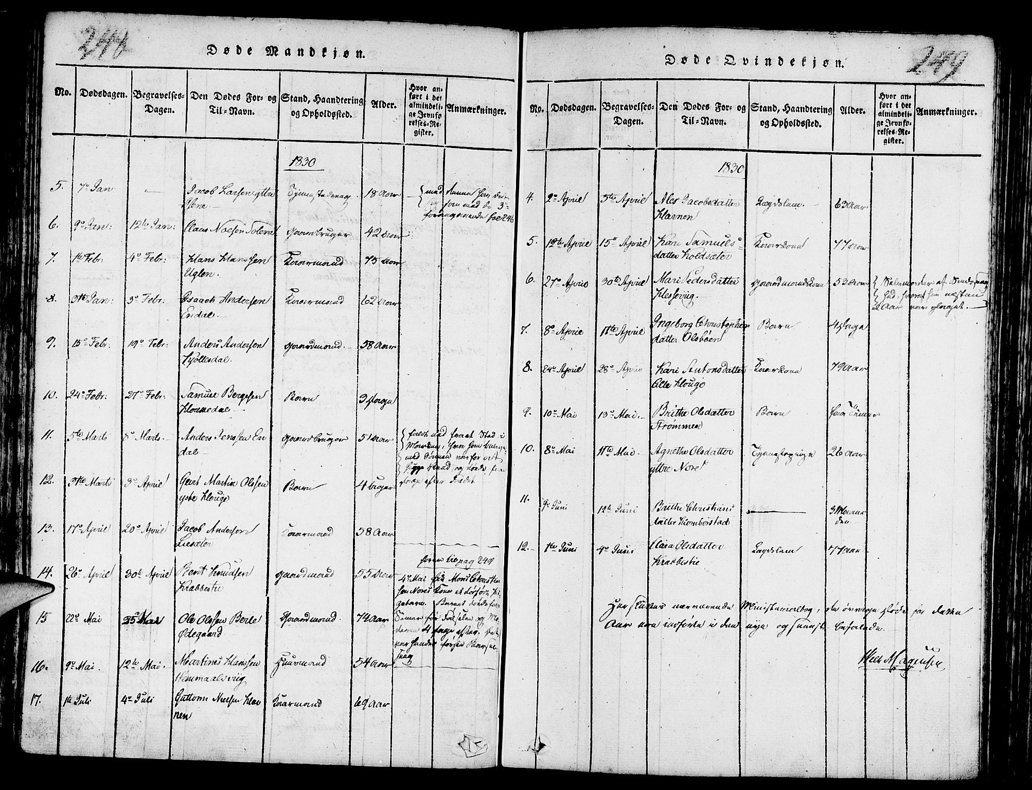 Davik sokneprestembete, AV/SAB-A-79701/H/Haa/Haaa/L0003: Parish register (official) no. A 3, 1816-1830, p. 248-249