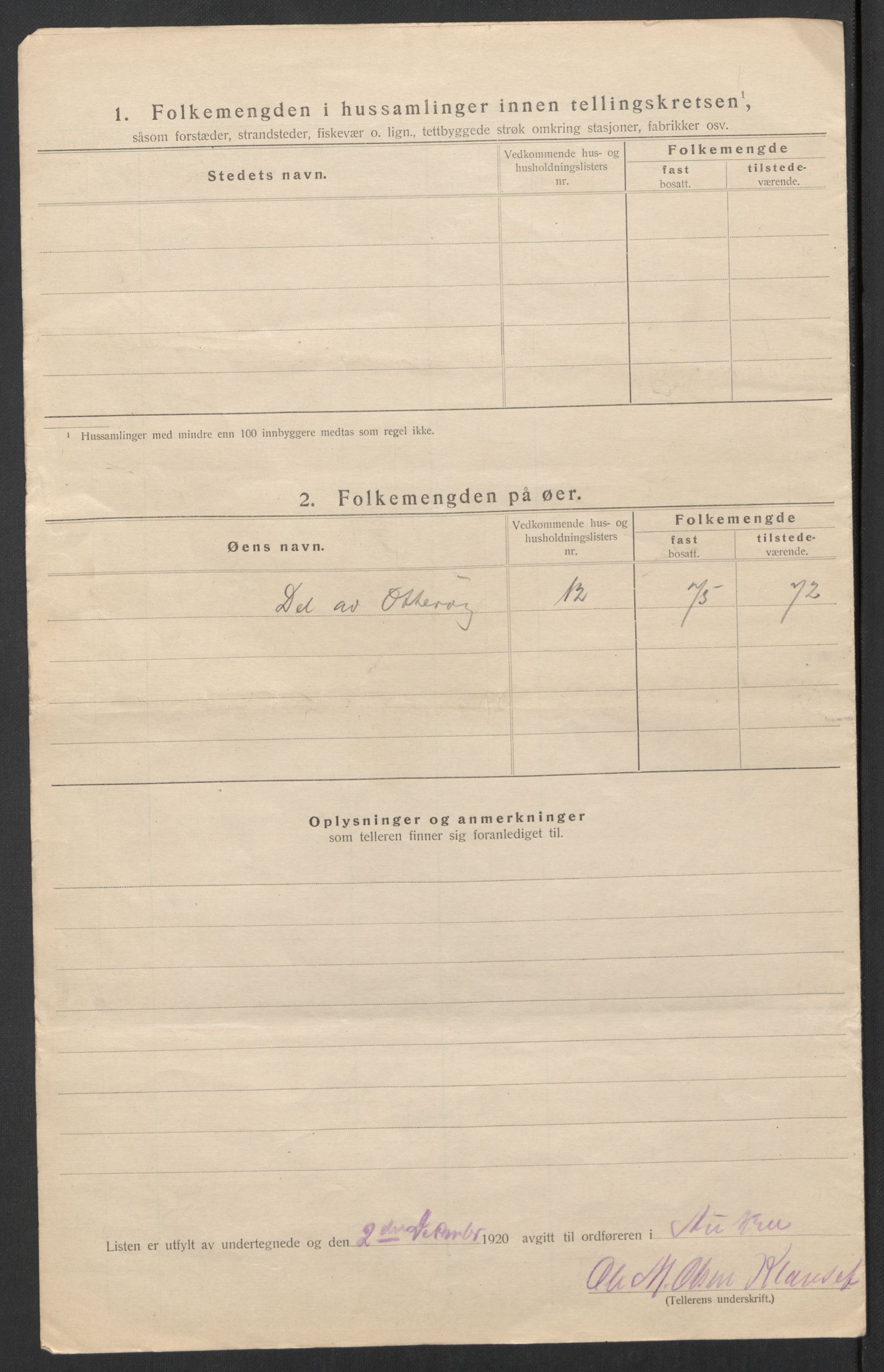 SAT, 1920 census for Aukra, 1920, p. 39