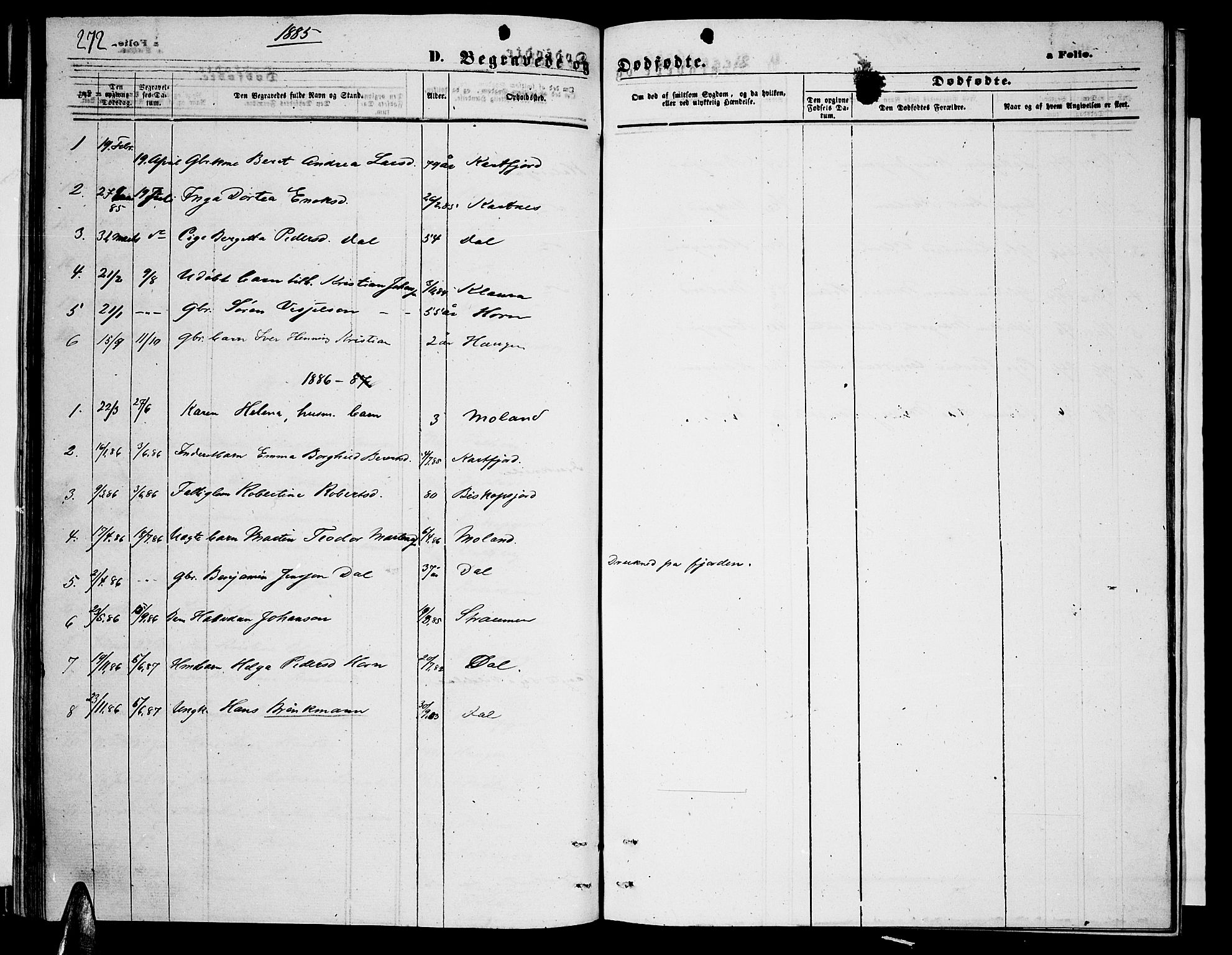 Ministerialprotokoller, klokkerbøker og fødselsregistre - Nordland, AV/SAT-A-1459/884/L1196: Parish register (copy) no. 884C02, 1860-1887, p. 272