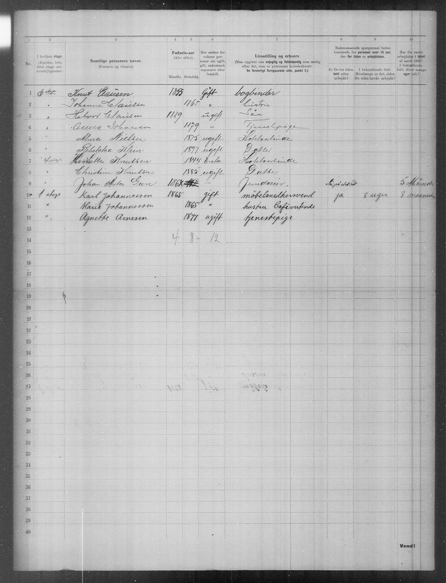 OBA, Municipal Census 1903 for Kristiania, 1903, p. 9556