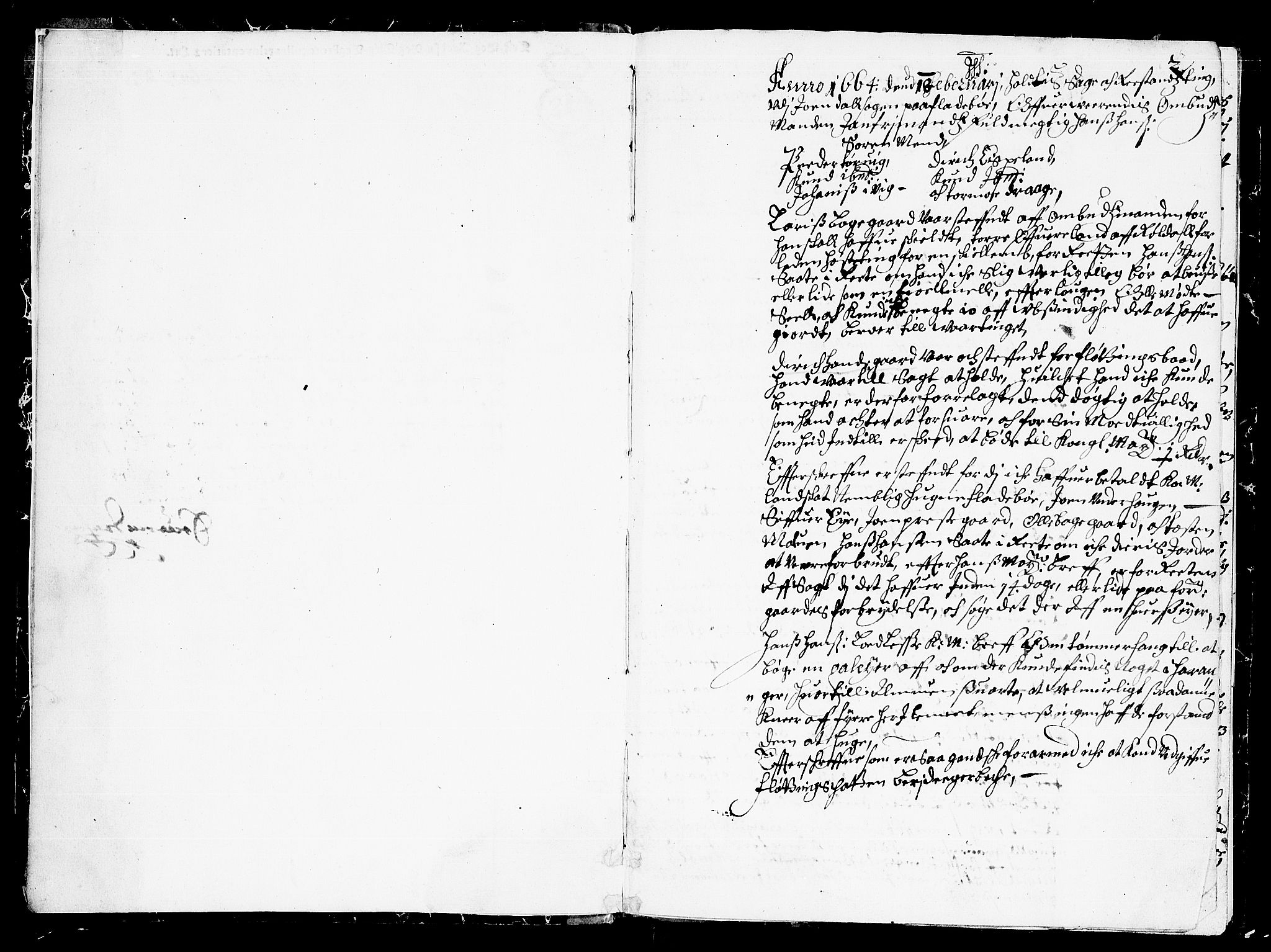 Hardanger og Voss sorenskriveri, SAB/A-2501/1/1A/1Ac/L0002: Tingbok for Hardanger, Lysekloster og Halsnøy kloster, 1664, p. 1b-2a