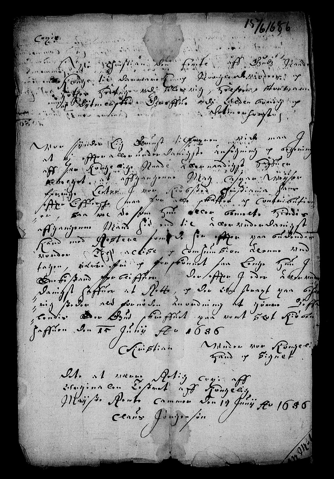 Stattholderembetet 1572-1771, AV/RA-EA-2870/Af/L0002: Avskrifter av vedlegg til originale supplikker, nummerert i samsvar med supplikkbøkene, 1687-1689, p. 248
