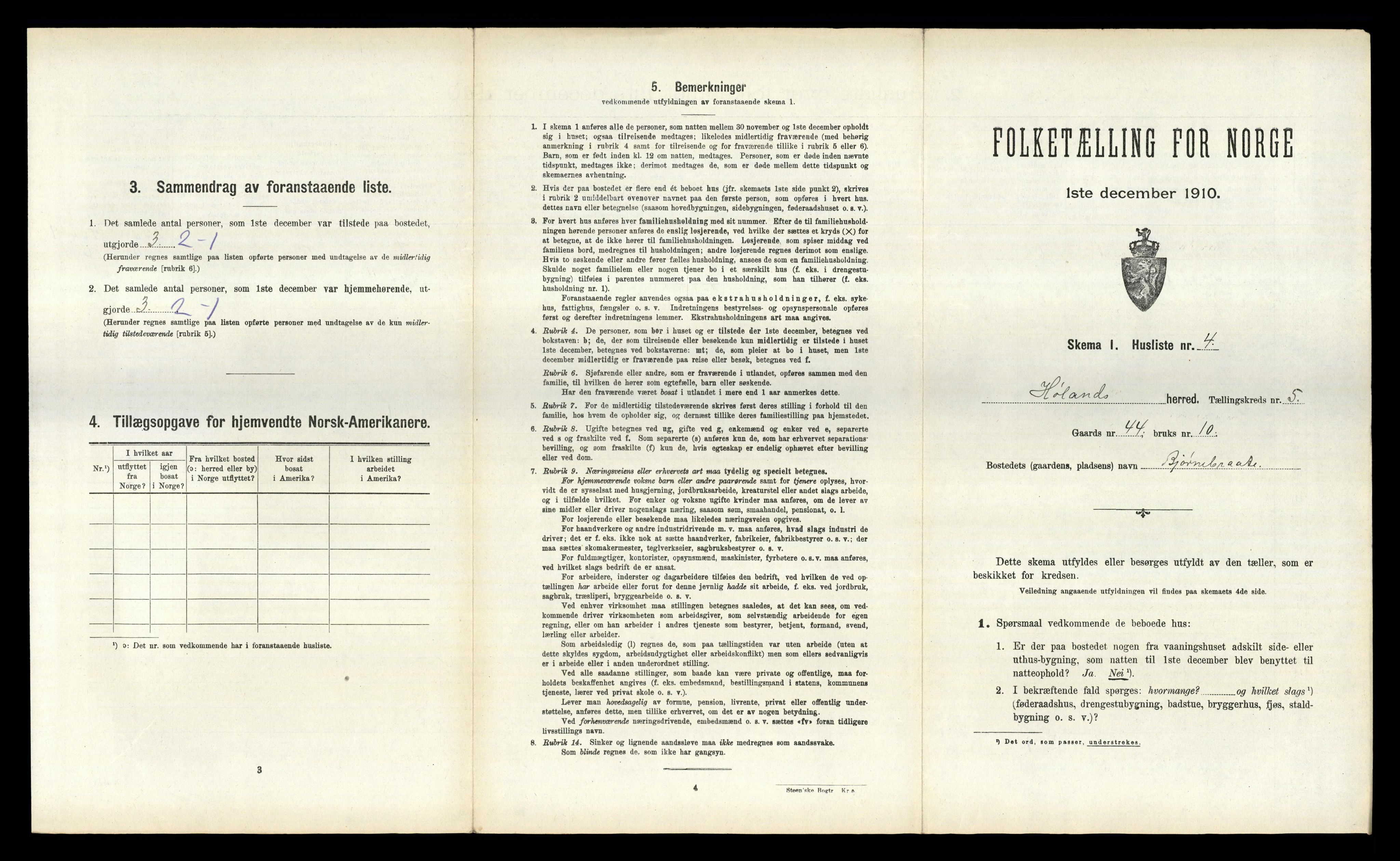 RA, 1910 census for Høland, 1910, p. 883