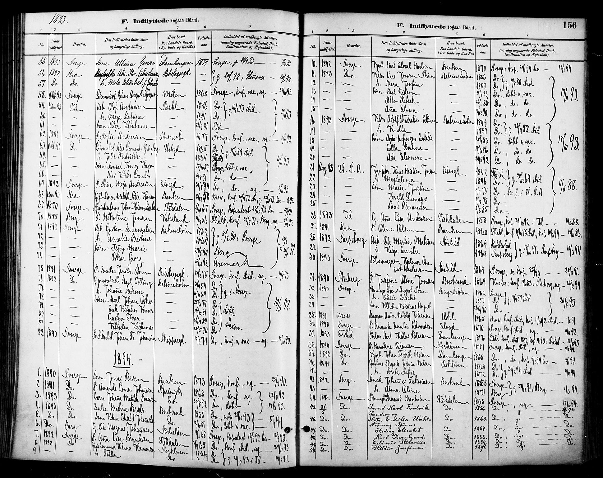 Halden prestekontor Kirkebøker, SAO/A-10909/F/Fa/L0014: Parish register (official) no. I 14, 1890-1906, p. 156