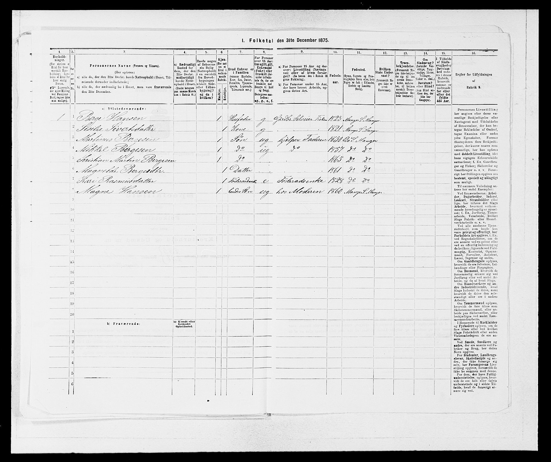 SAB, 1875 census for 1261P Manger, 1875, p. 506