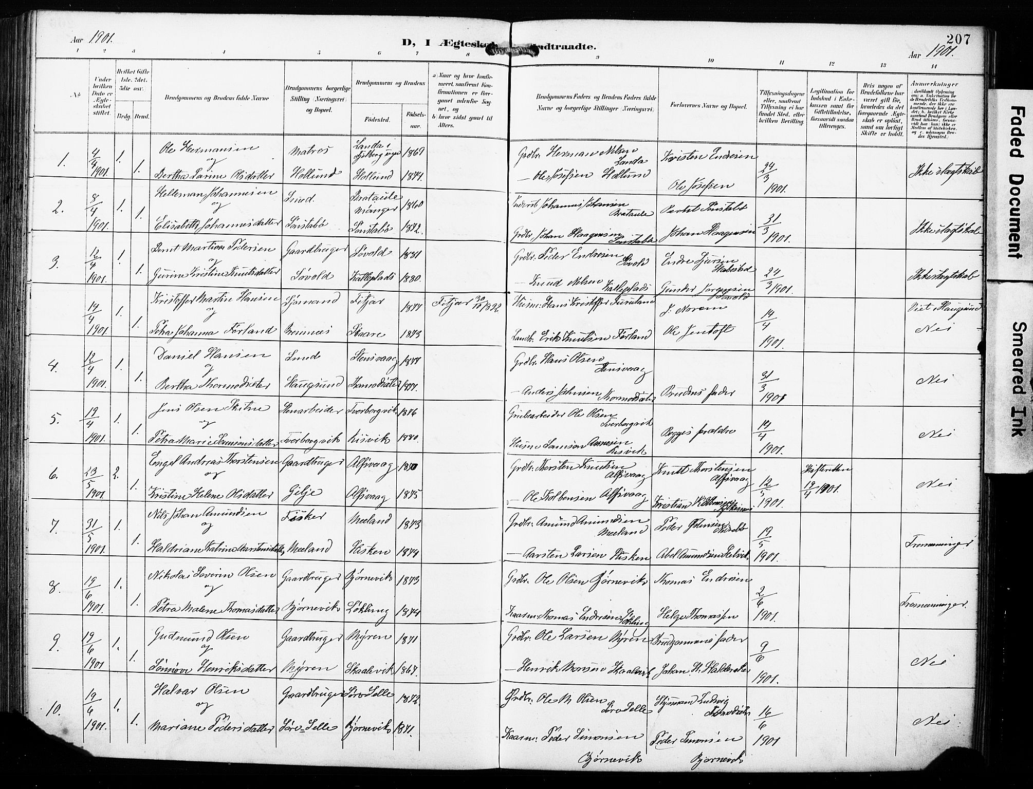 Finnås sokneprestembete, AV/SAB-A-99925/H/Ha/Haa/Haac/L0002: Parish register (official) no. C 2, 1895-1904, p. 207