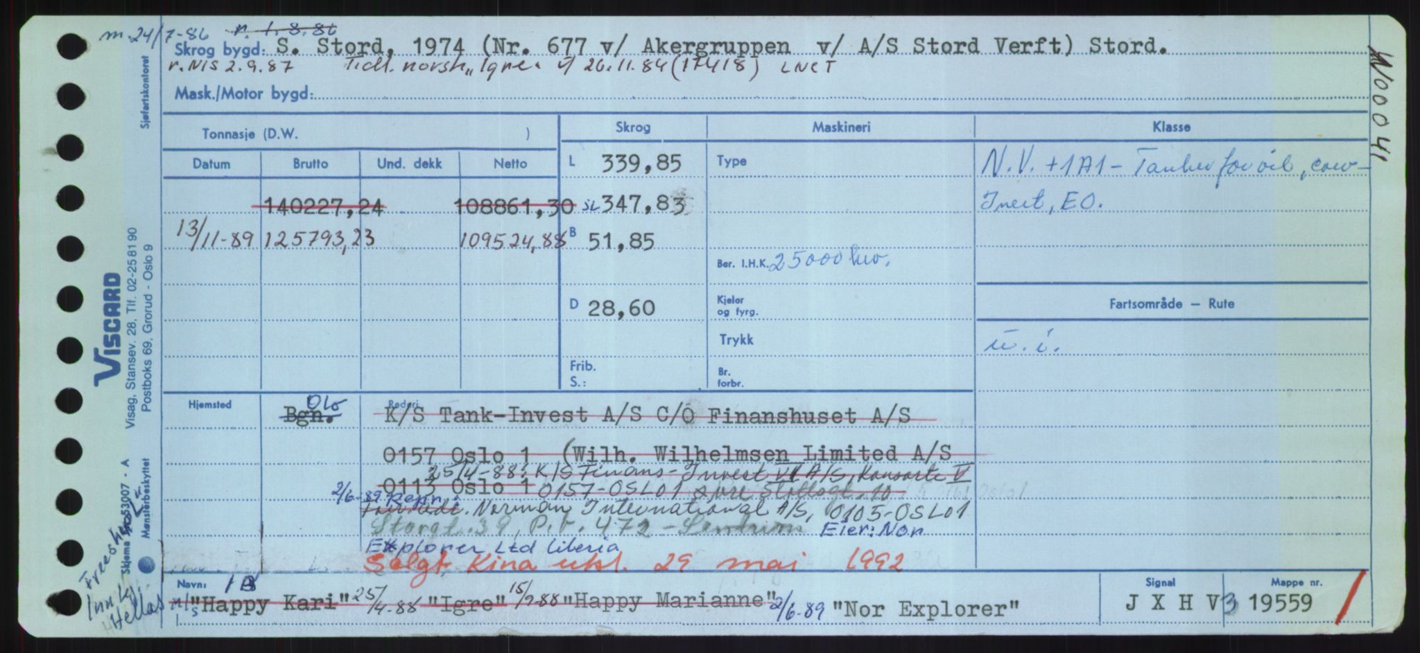 Sjøfartsdirektoratet med forløpere, Skipsmålingen, RA/S-1627/H/Hd/L0026: Fartøy, N-Norhol, p. 321