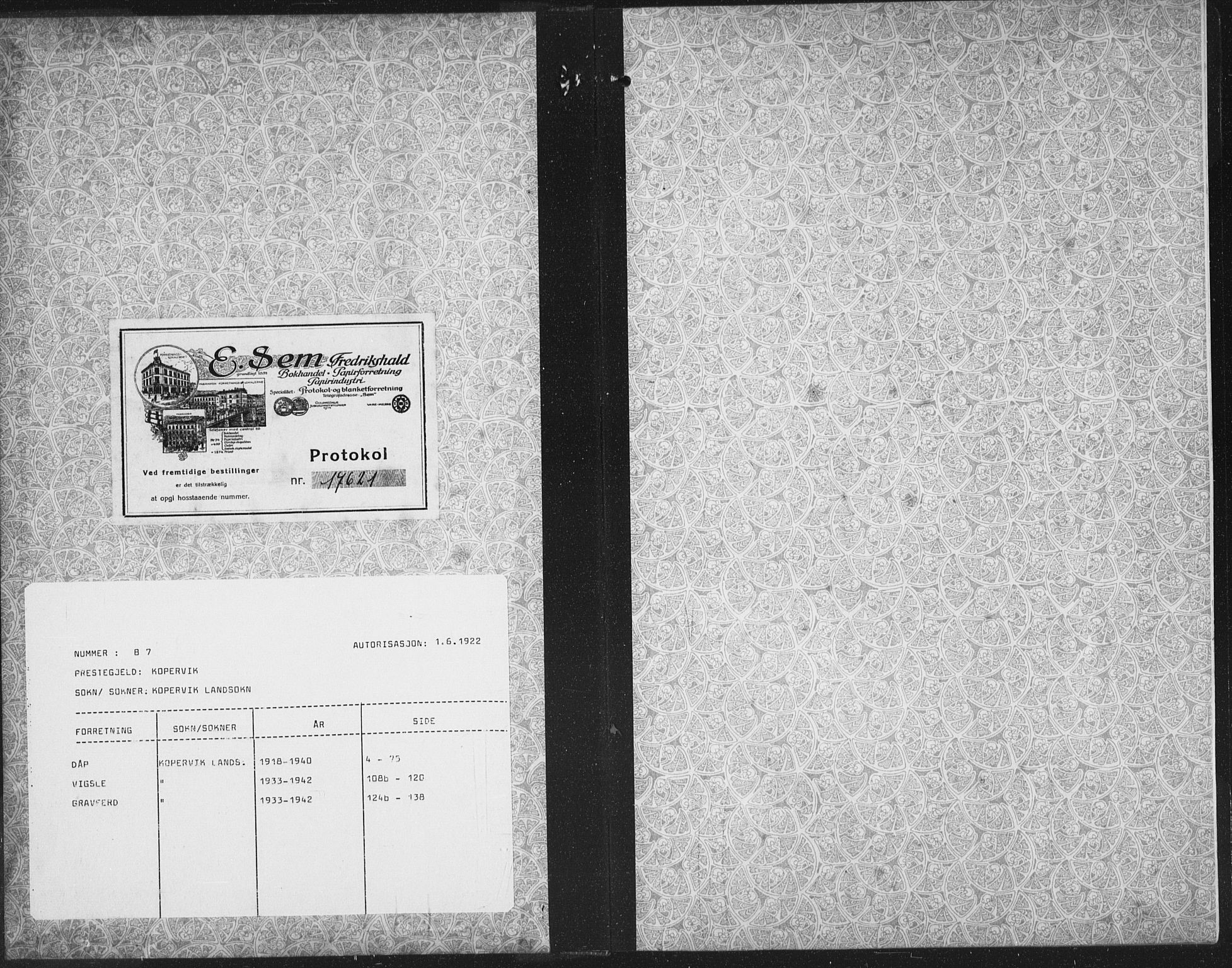 Kopervik sokneprestkontor, SAST/A-101850/H/Ha/Hab/L0007: Parish register (copy) no. B 7, 1918-1942