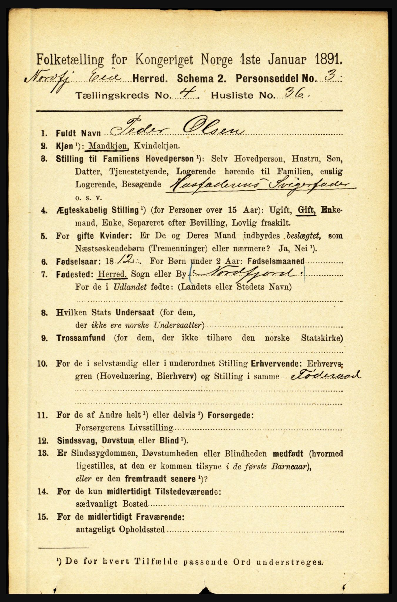 RA, 1891 census for 1443 Eid, 1891, p. 1098