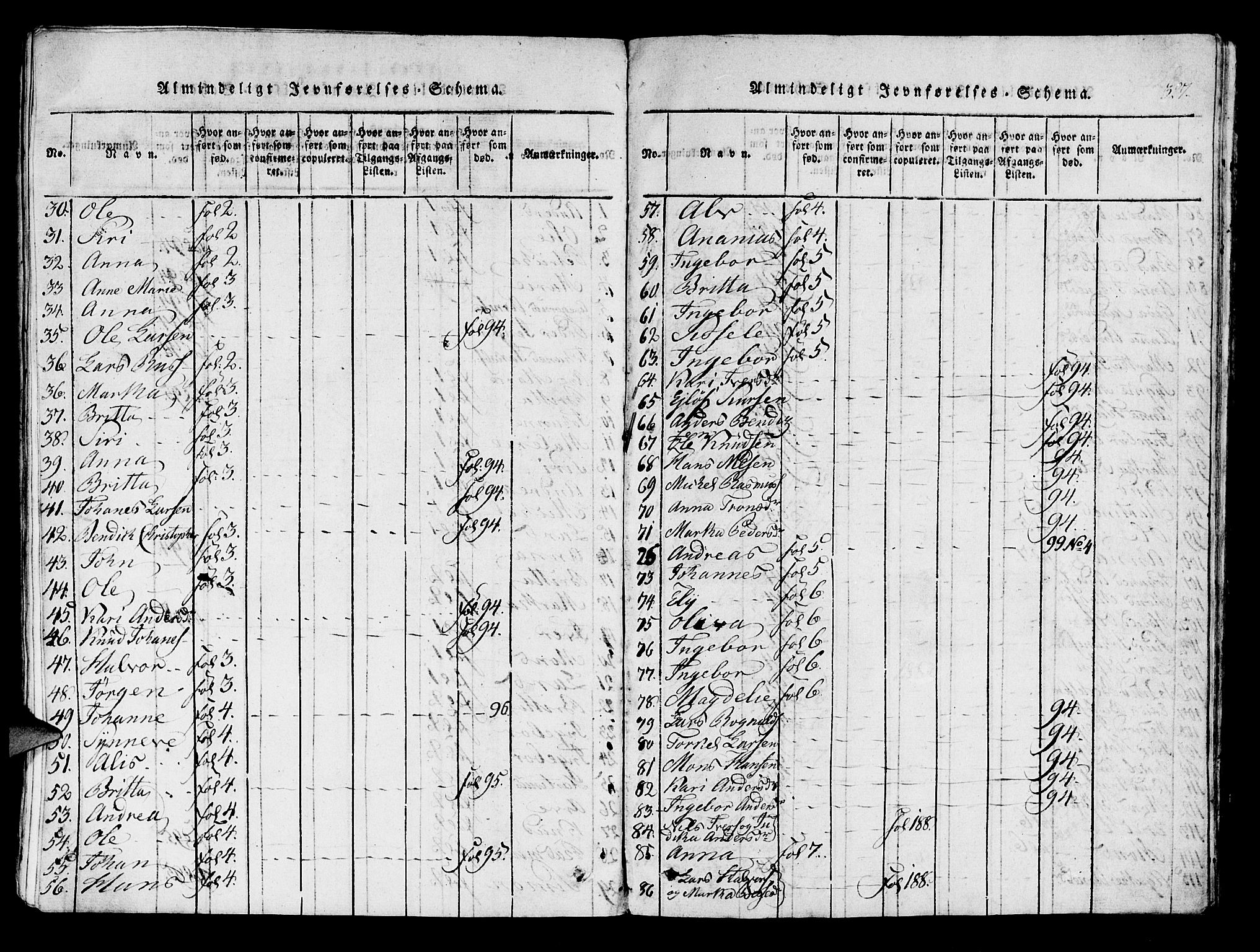 Lindås Sokneprestembete, AV/SAB-A-76701/H/Haa/Haaa/L0007: Parish register (official) no. A 7, 1816-1823, p. 327