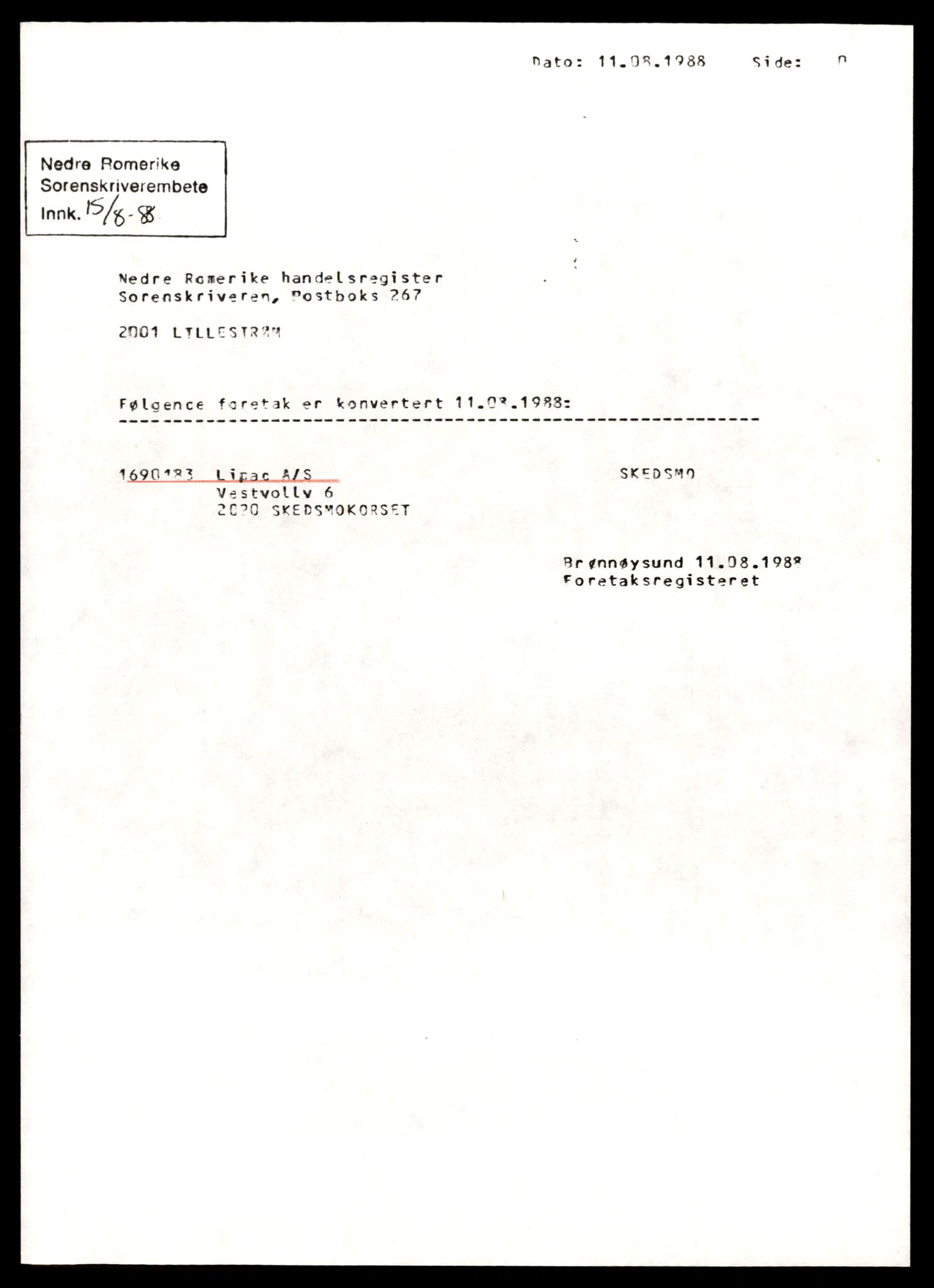 Nedre Romerike sorenskriveri, AV/SAT-A-10469/K/Ke/Ked/L0013: Enkeltmannsforetak, aksjeselskap og andelslag, Lip - Lø, 1944-1989