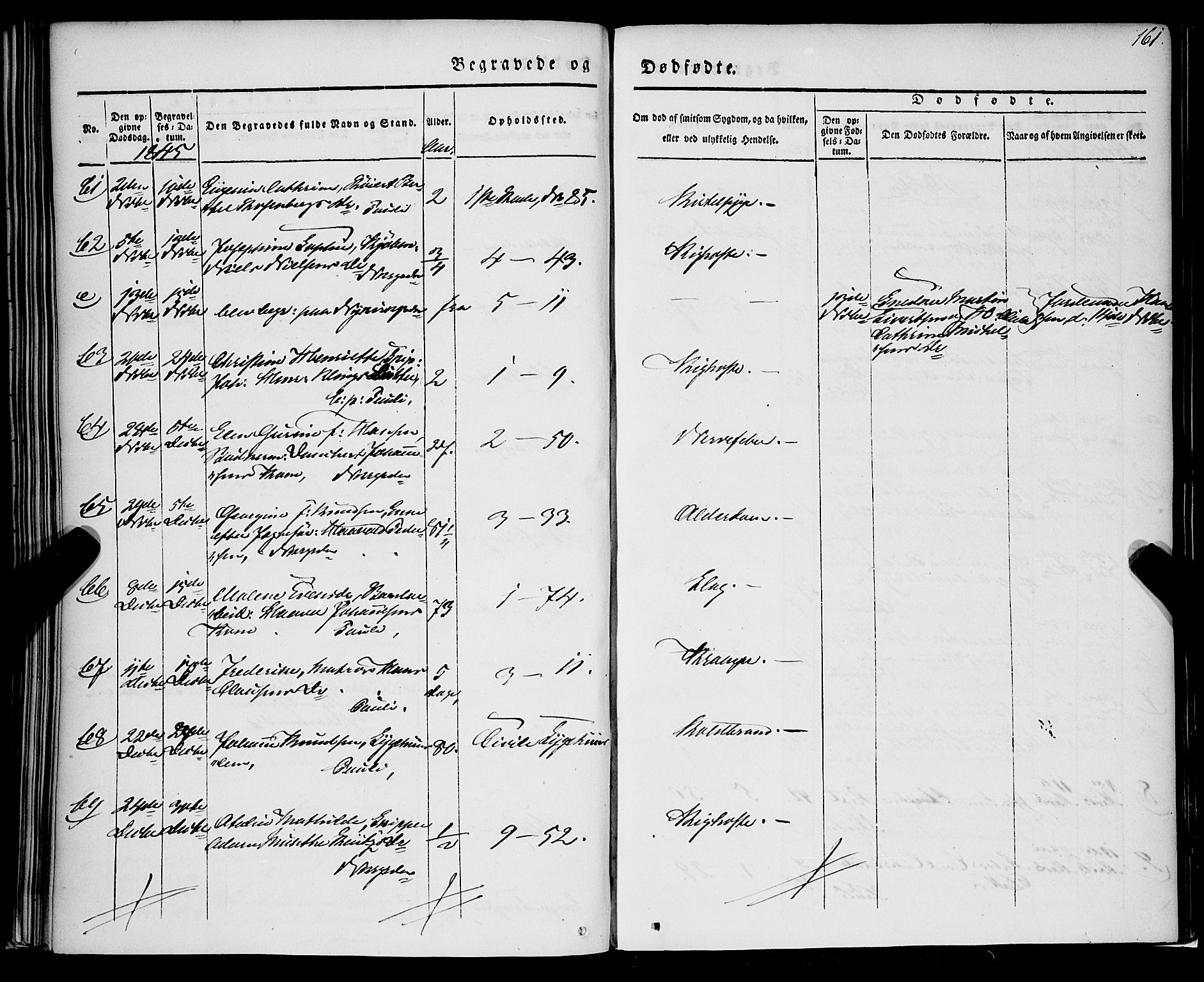 Nykirken Sokneprestembete, AV/SAB-A-77101/H/Haa/L0041: Parish register (official) no. E 1, 1833-1850, p. 161