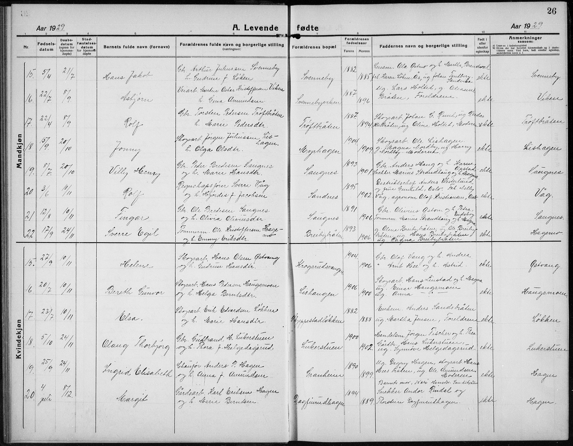 Nord-Odal prestekontor, AV/SAH-PREST-032/H/Ha/Hab/L0005: Parish register (copy) no. 5, 1924-1938, p. 26