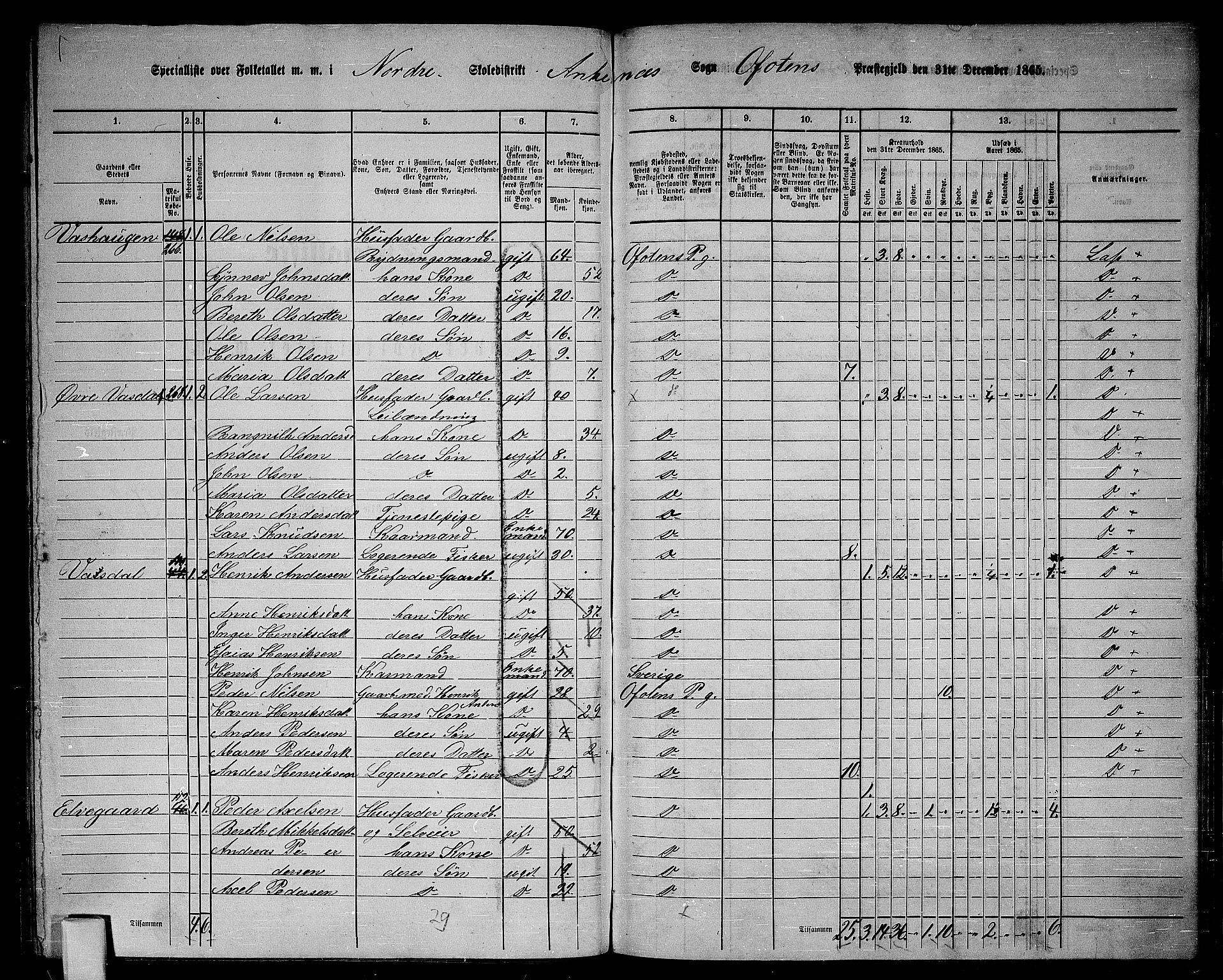 RA, 1865 census for Ofoten, 1865, p. 115