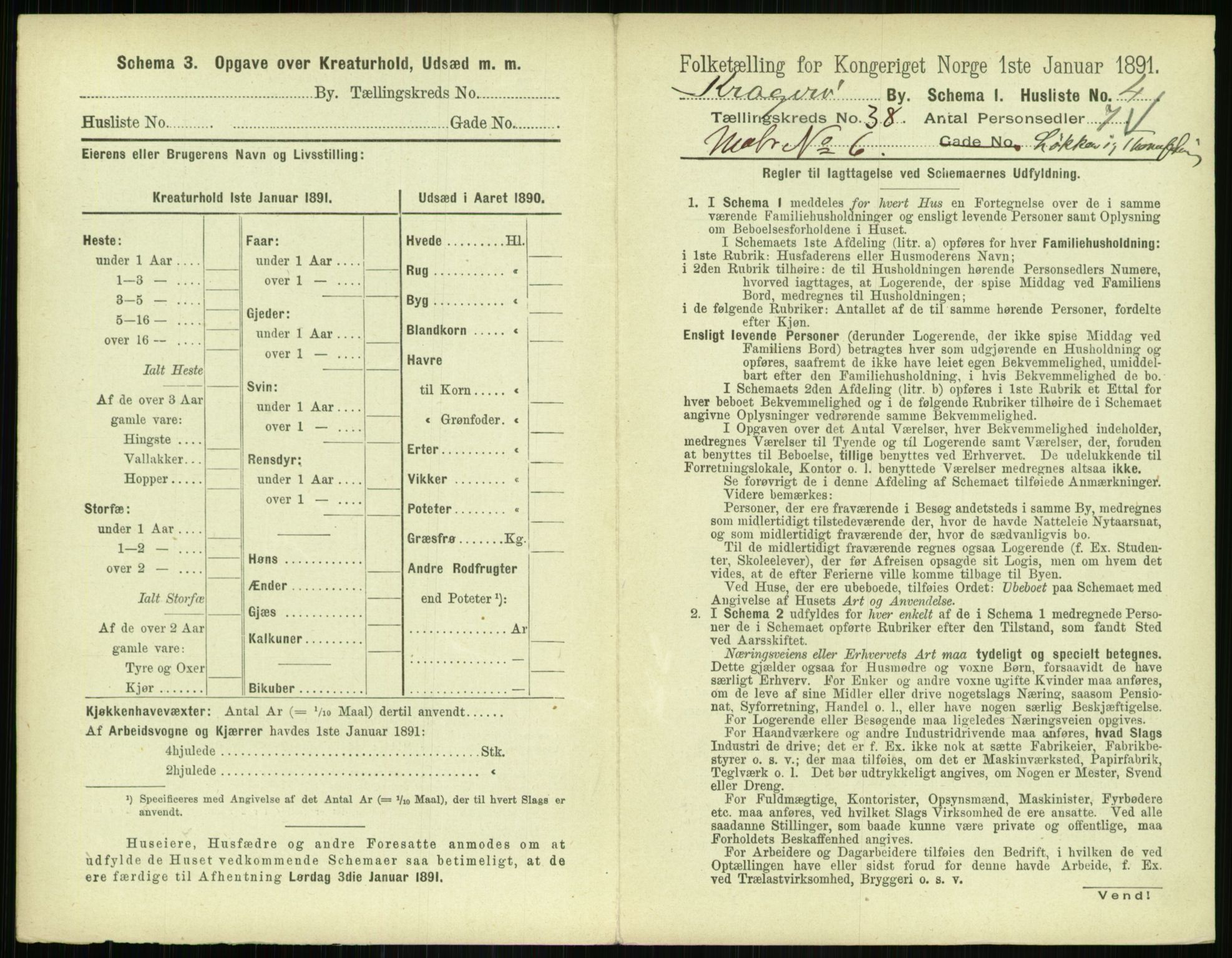 RA, 1891 census for 0801 Kragerø, 1891, p. 1560