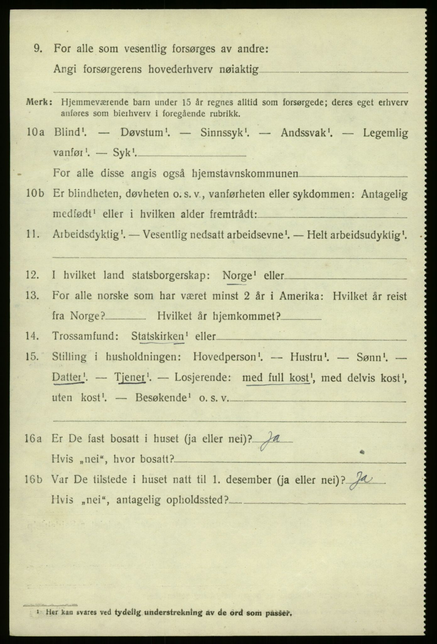 SAB, 1920 census for Balestrand, 1920, p. 2863