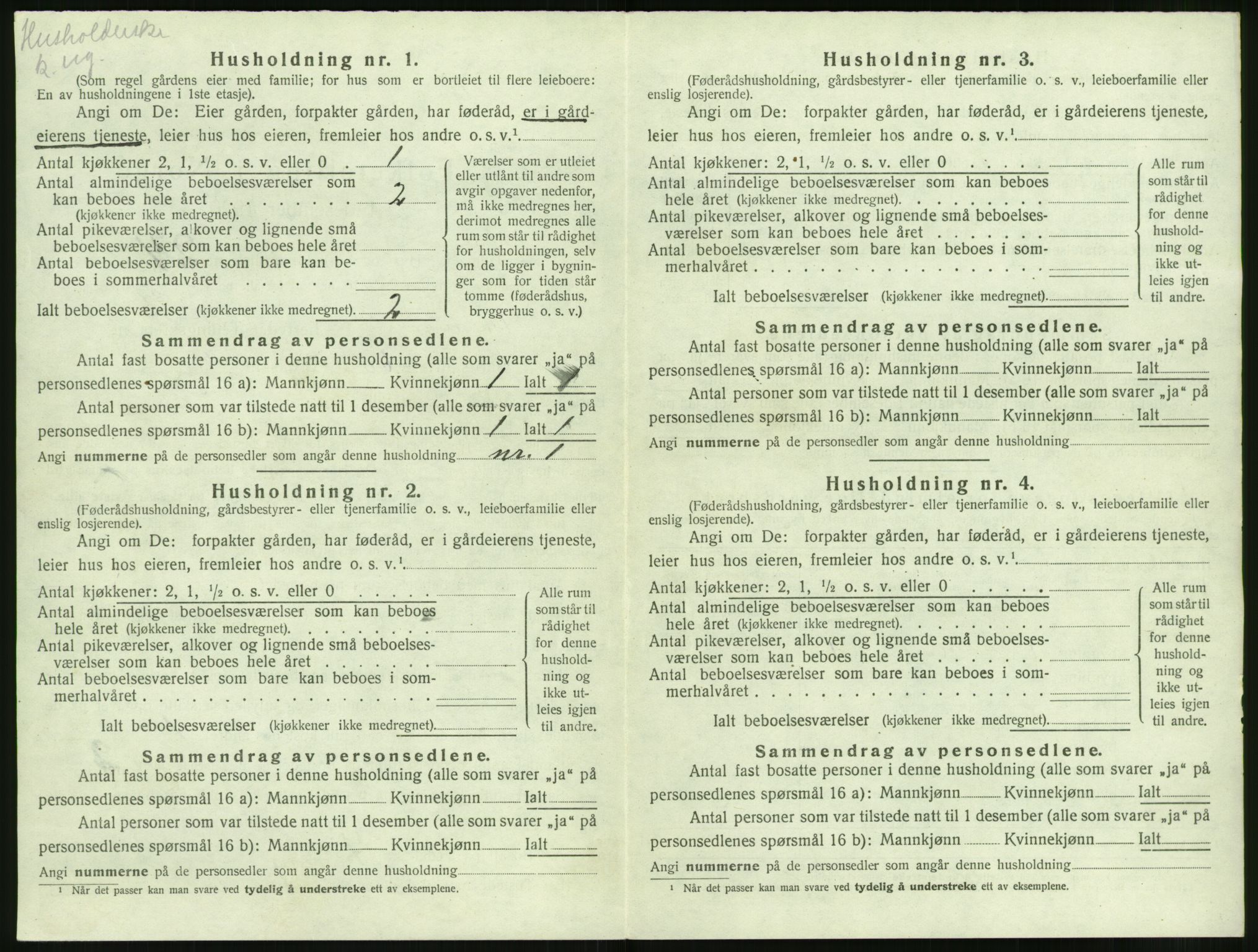 SAT, 1920 census for Volda, 1920, p. 1235