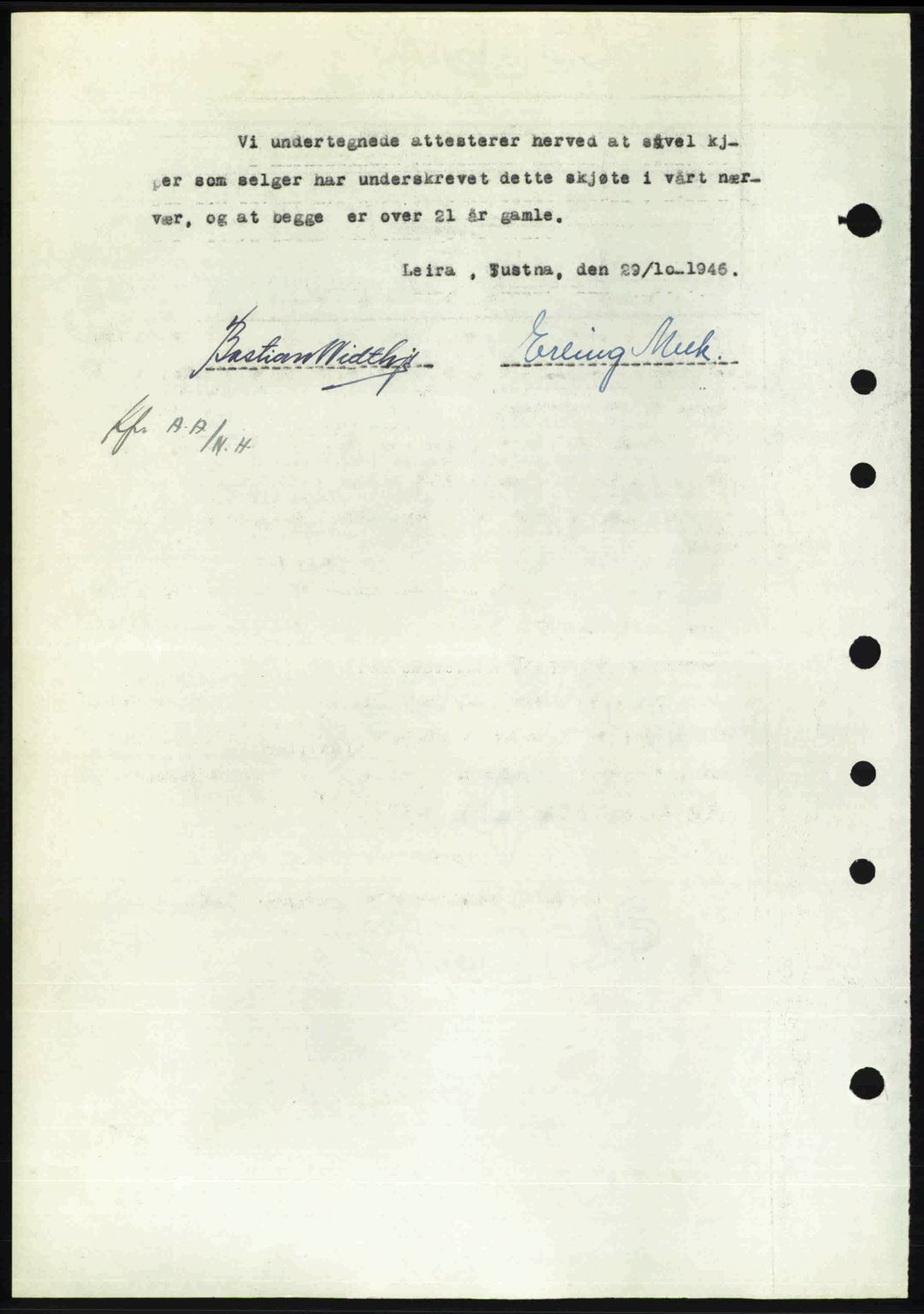 Nordmøre sorenskriveri, AV/SAT-A-4132/1/2/2Ca: Mortgage book no. A103, 1946-1947, Diary no: : 2298/1946