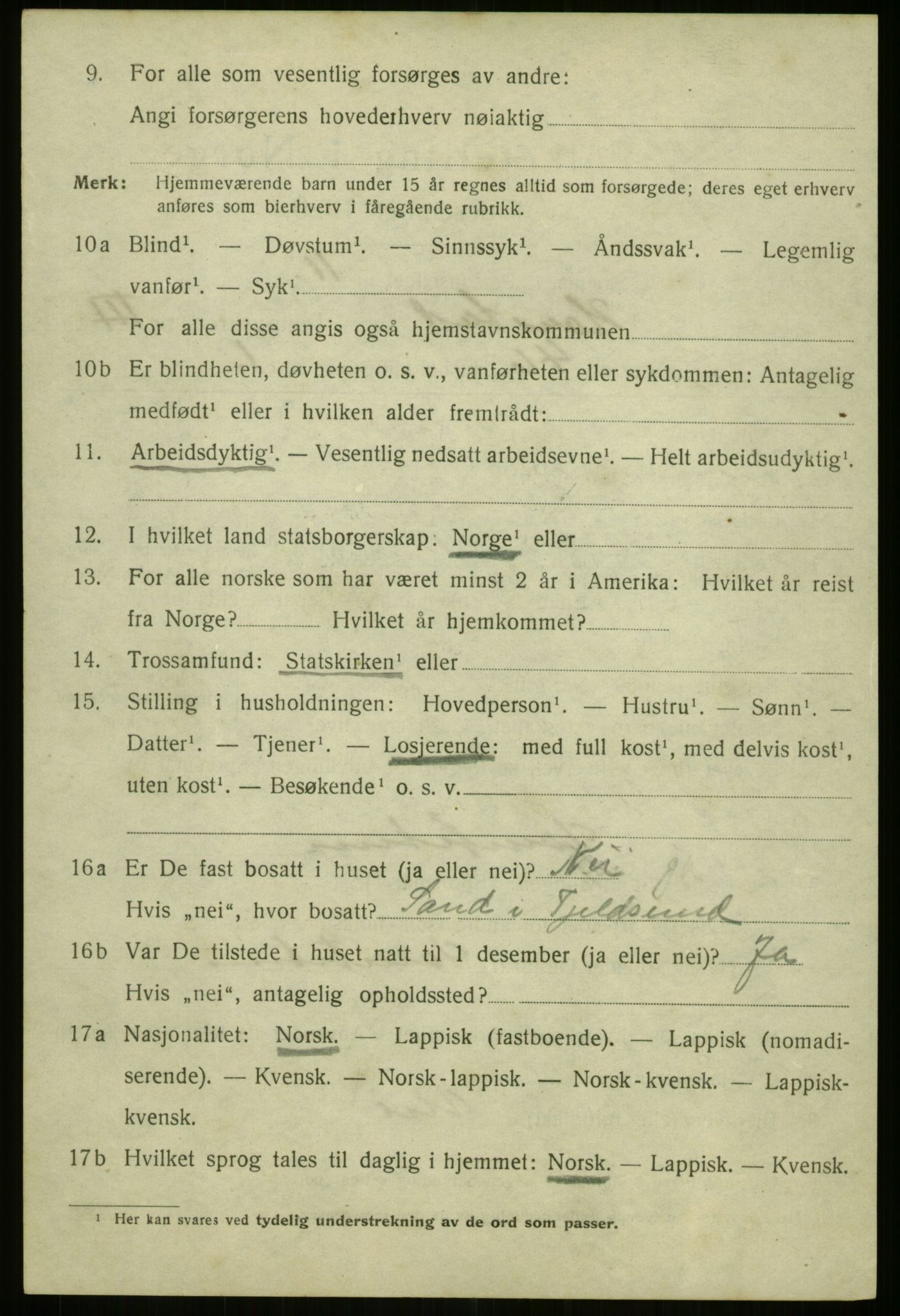 SATØ, 1920 census for Harstad, 1920, p. 5067