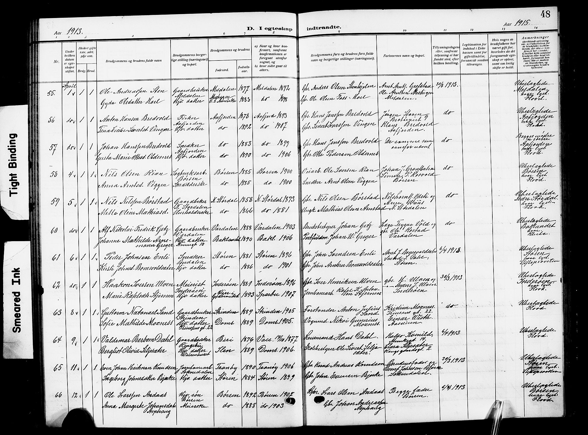 Ministerialprotokoller, klokkerbøker og fødselsregistre - Sør-Trøndelag, AV/SAT-A-1456/601/L0097: Parish register (copy) no. 601C15, 1911-1921, p. 48