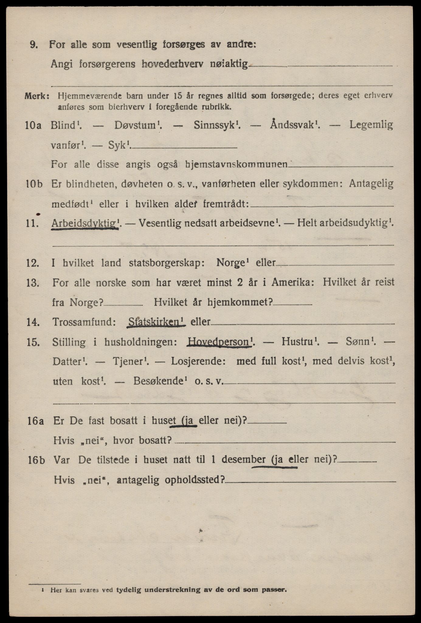 SAST, 1920 census for Strand, 1920, p. 7050