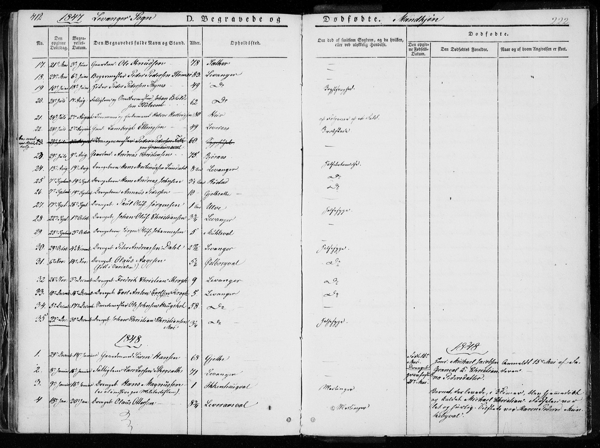 Ministerialprotokoller, klokkerbøker og fødselsregistre - Nord-Trøndelag, SAT/A-1458/720/L0183: Parish register (official) no. 720A01, 1836-1855, p. 221b-222a