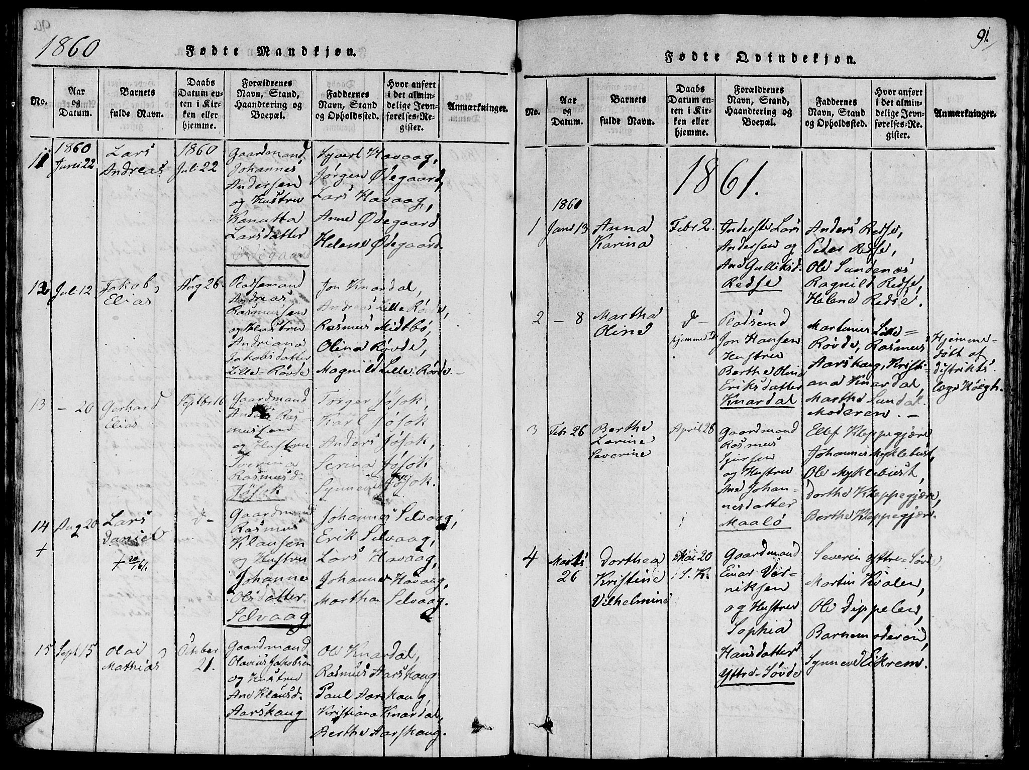 Ministerialprotokoller, klokkerbøker og fødselsregistre - Møre og Romsdal, SAT/A-1454/504/L0054: Parish register (official) no. 504A01, 1816-1861, p. 91