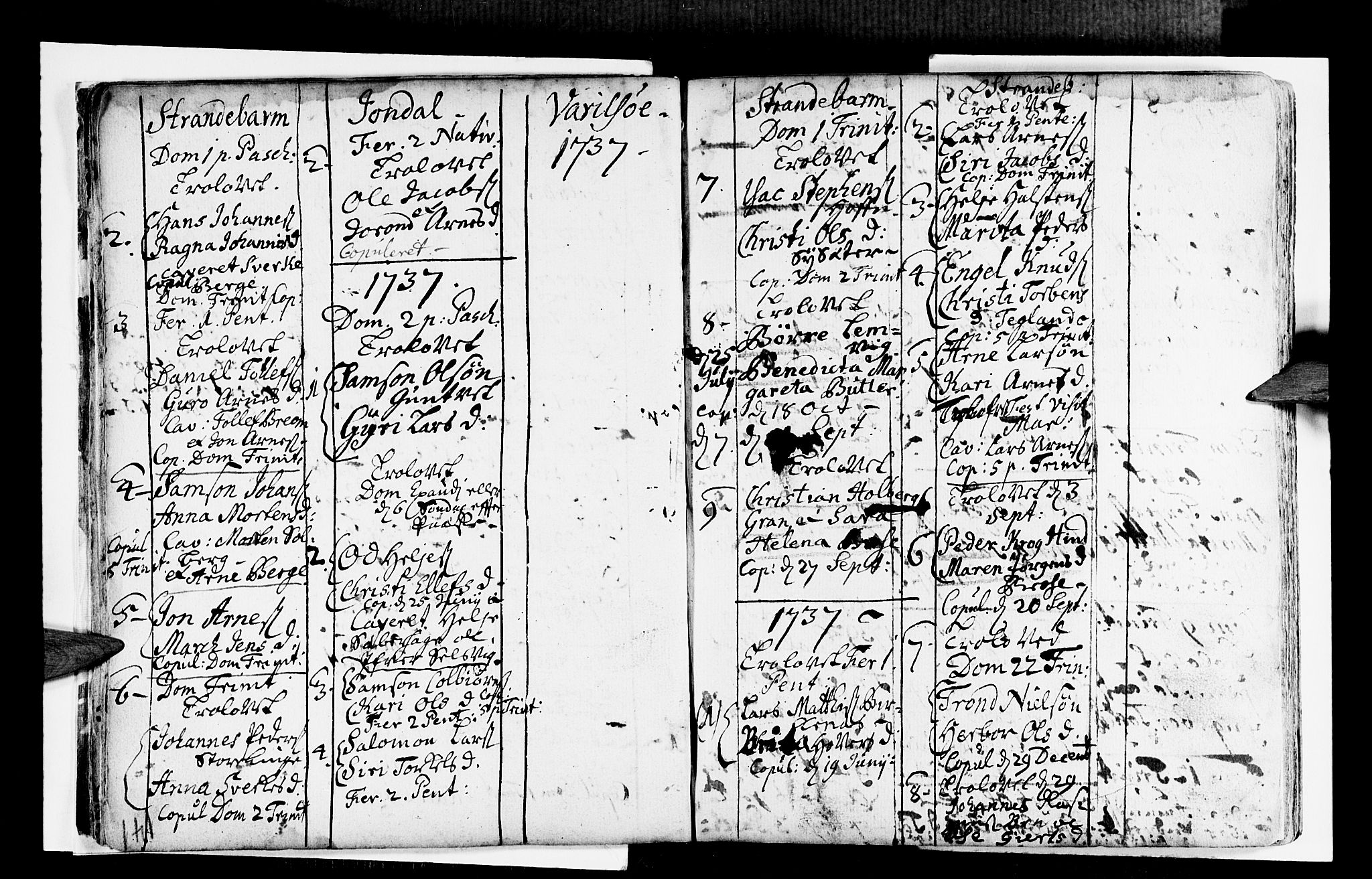 Strandebarm sokneprestembete, SAB/A-78401/H/Haa: Parish register (official) no. A 2 /1, 1727-1750, p. 141
