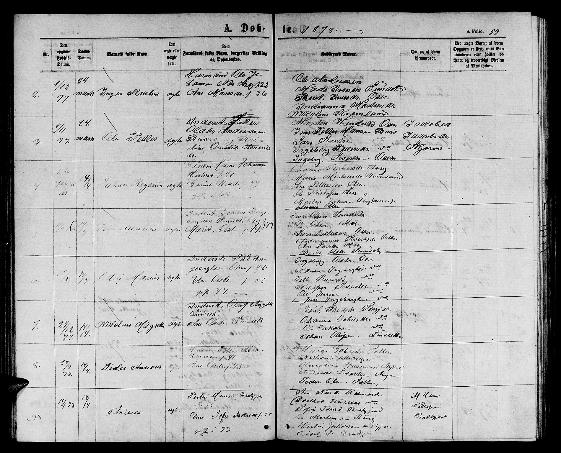 Ministerialprotokoller, klokkerbøker og fødselsregistre - Sør-Trøndelag, SAT/A-1456/658/L0725: Parish register (copy) no. 658C01, 1867-1882, p. 59