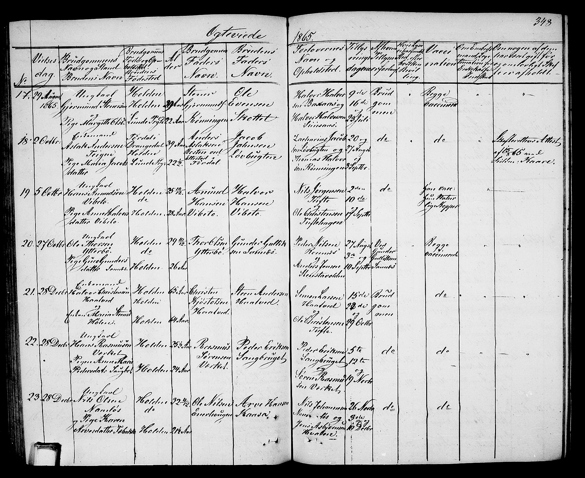 Holla kirkebøker, SAKO/A-272/G/Ga/L0003: Parish register (copy) no. I 3, 1849-1866, p. 348