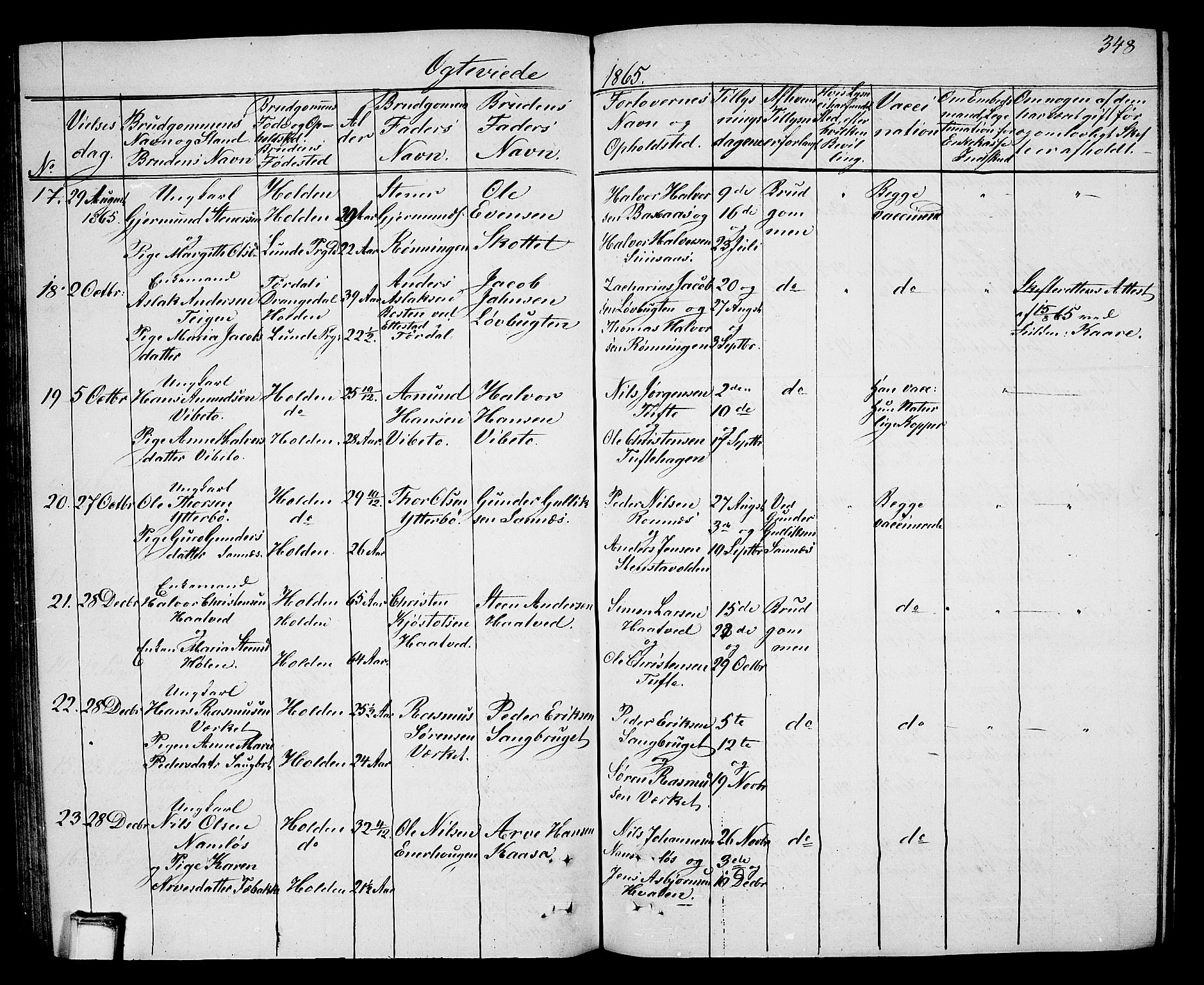 Holla kirkebøker, AV/SAKO-A-272/G/Ga/L0003: Parish register (copy) no. I 3, 1849-1866, p. 348