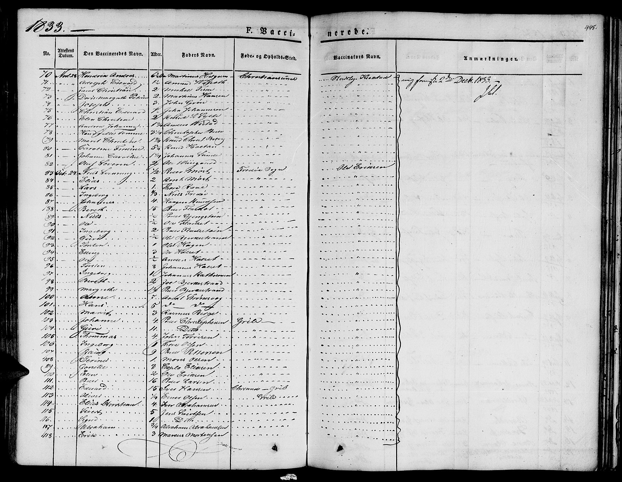 Ministerialprotokoller, klokkerbøker og fødselsregistre - Møre og Romsdal, AV/SAT-A-1454/572/L0843: Parish register (official) no. 572A06, 1832-1842, p. 445