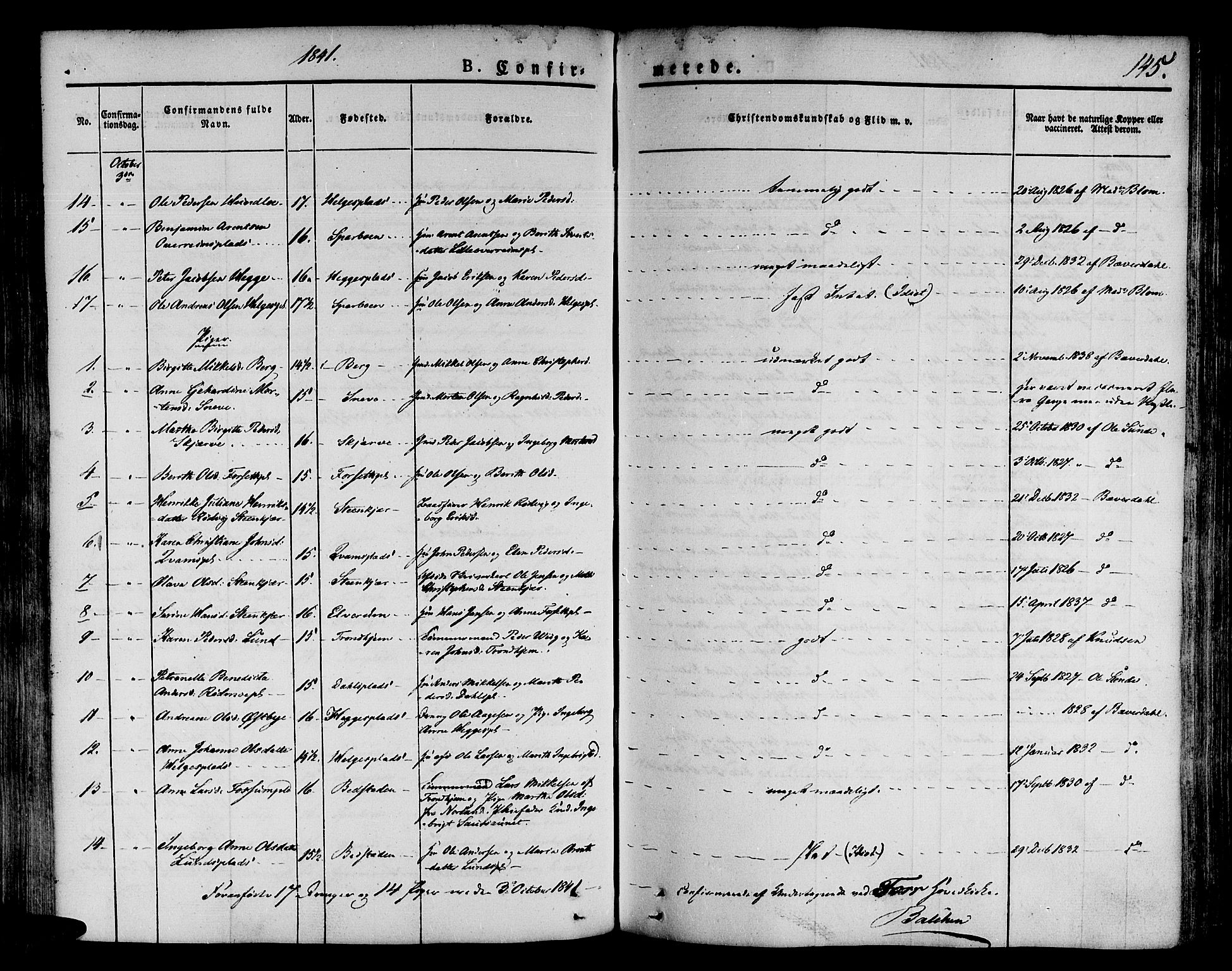 Ministerialprotokoller, klokkerbøker og fødselsregistre - Nord-Trøndelag, SAT/A-1458/746/L0445: Parish register (official) no. 746A04, 1826-1846, p. 145
