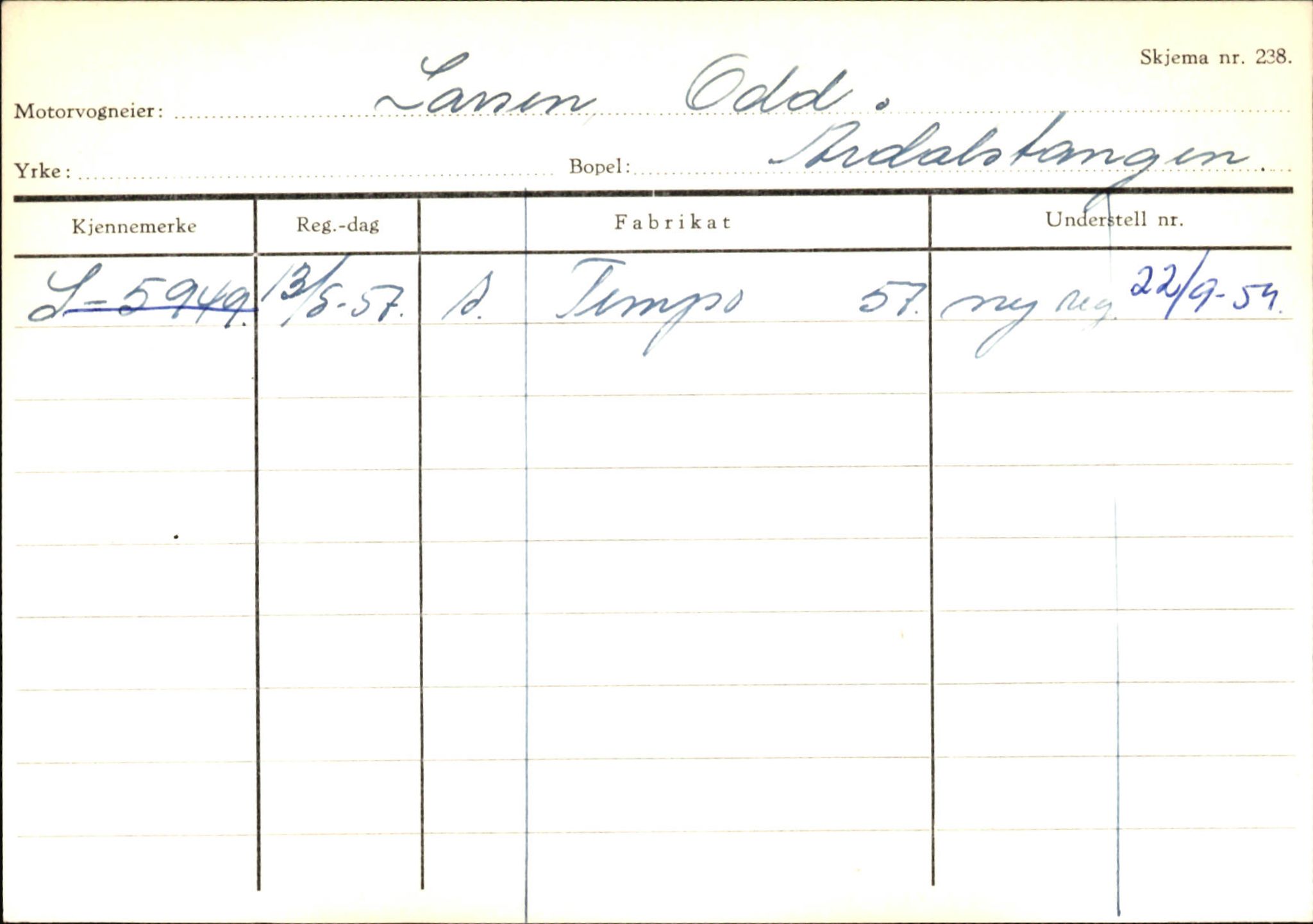 Statens vegvesen, Sogn og Fjordane vegkontor, AV/SAB-A-5301/4/F/L0145: Registerkort Vågsøy S-Å. Årdal I-P, 1945-1975, p. 1361