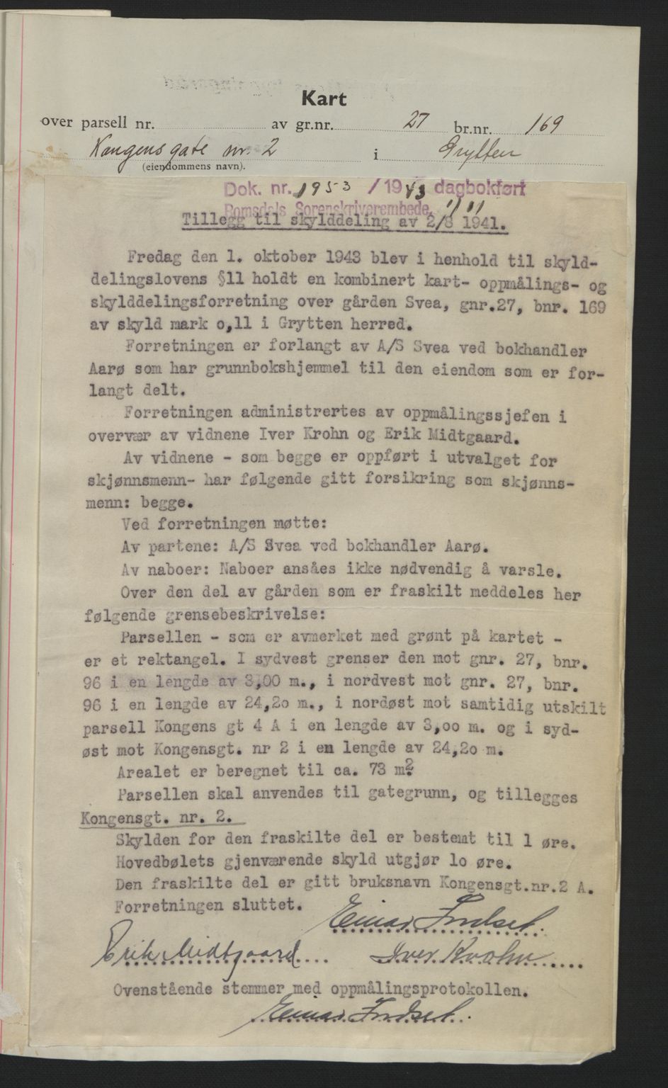 Romsdal sorenskriveri, AV/SAT-A-4149/1/2/2C: Mortgage book no. A10, 1941-1941, Diary no: : 1557/1941